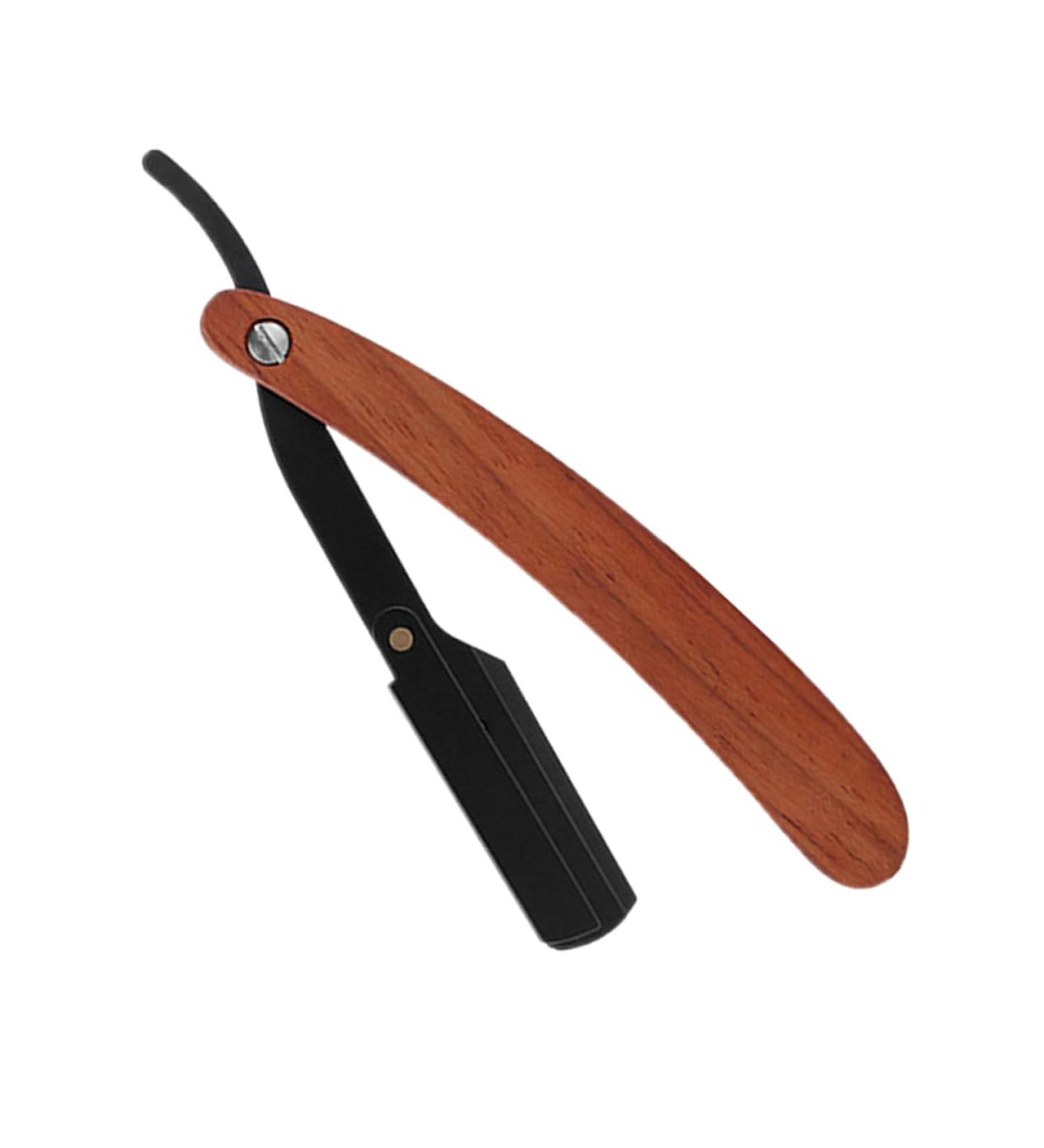 Magiclulu Manual Razor Holder Bracket - Professional Barber Tools for Clear Face & Beard - Red Sandalwood | 14.8x2.7x0.9cm - Buy Online on GoSupps.com