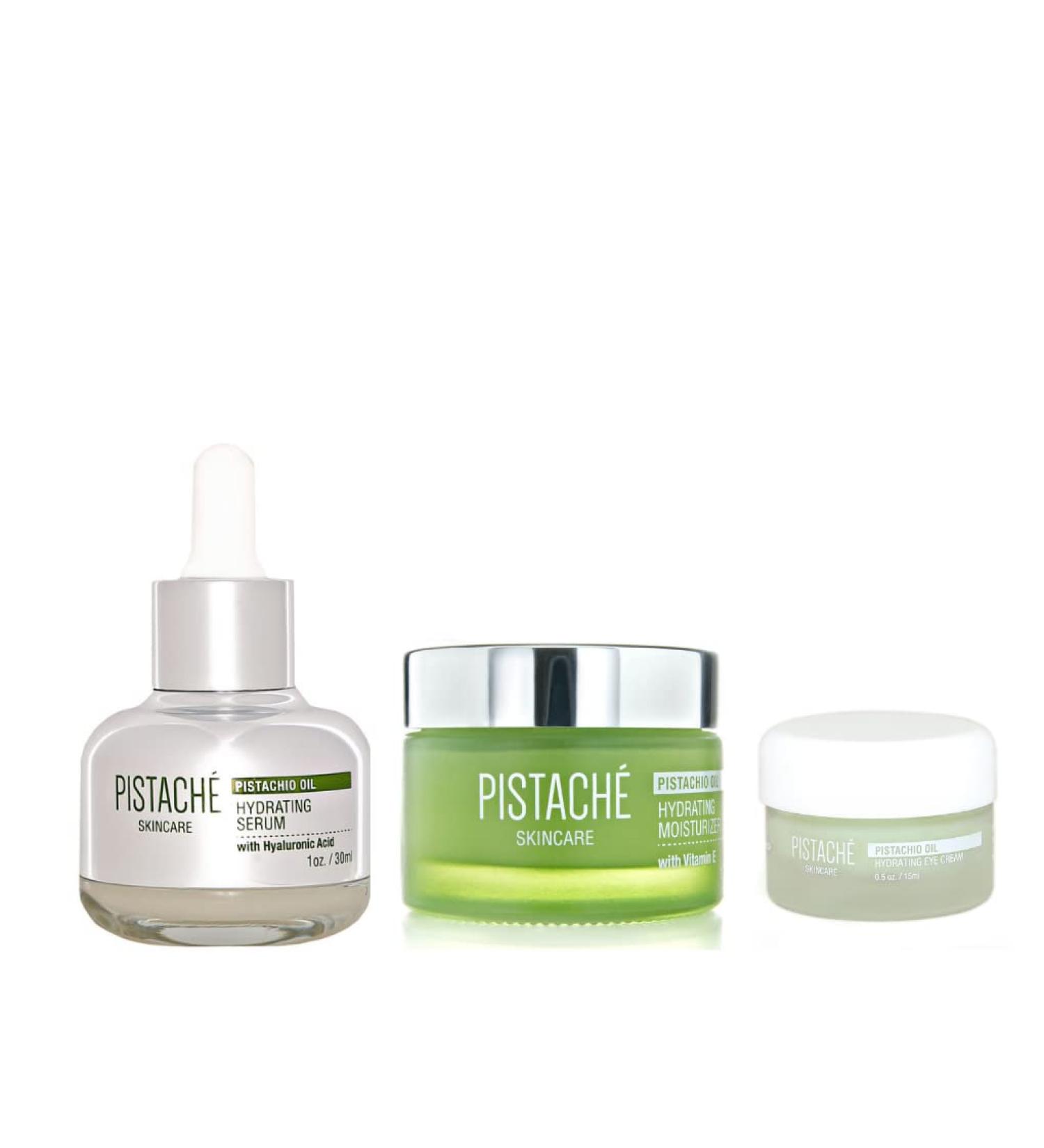 Pistach Skincare Ultimate Face Trio Set - Pistachio Oil Hyaluronic Acid Eye Cream & Moisturizer | Hydrate Nourish & Protect Skin with Vitamin E Antioxidants - Buy Online on GoSupps.com