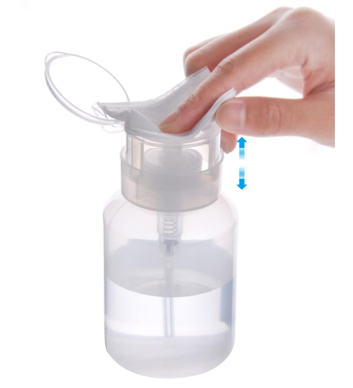 Biutee Lockable Pump Dispenser Bottle 200ml for Nail Polish & Makeup Remover - Clear Empty Bottle - Buy Online on GoSupps.com