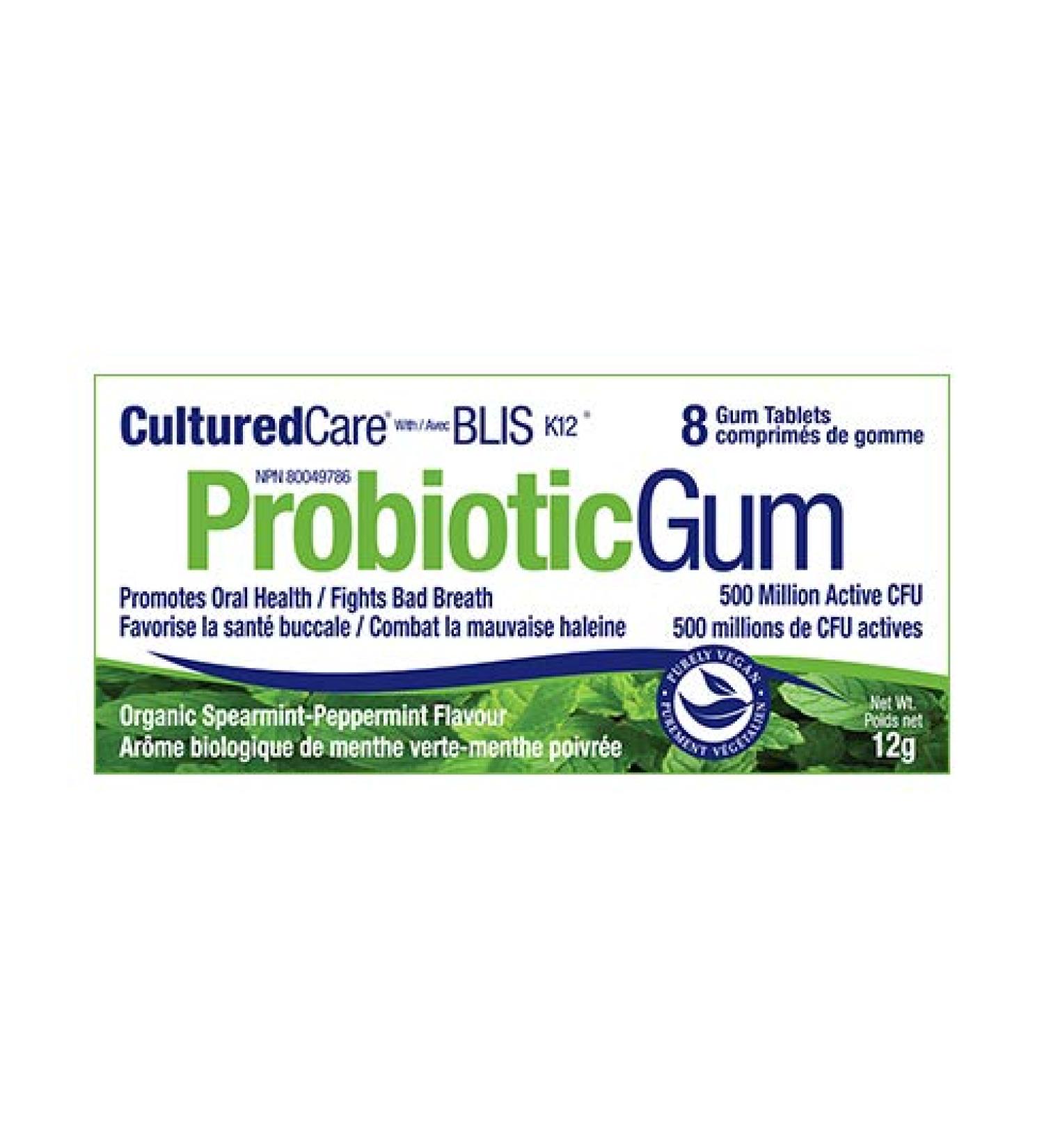 CULTUREDCARE Probiotic Gum Mint 8 CT