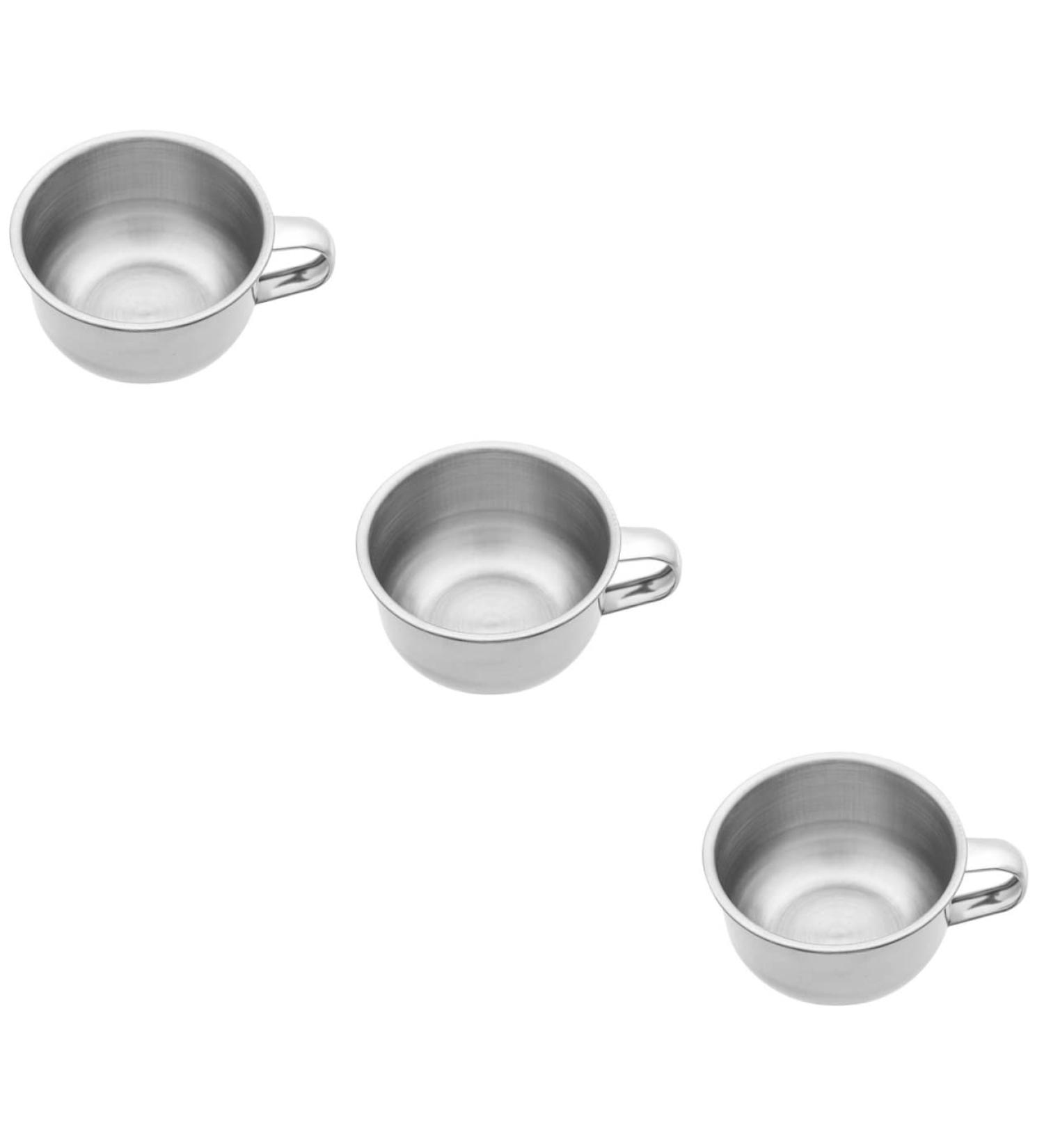 3pcs Stainless Steel Shaving Bowl Set - Perfect Gift for Men | Round Shaving Accessories - Buy Online on GoSupps.com