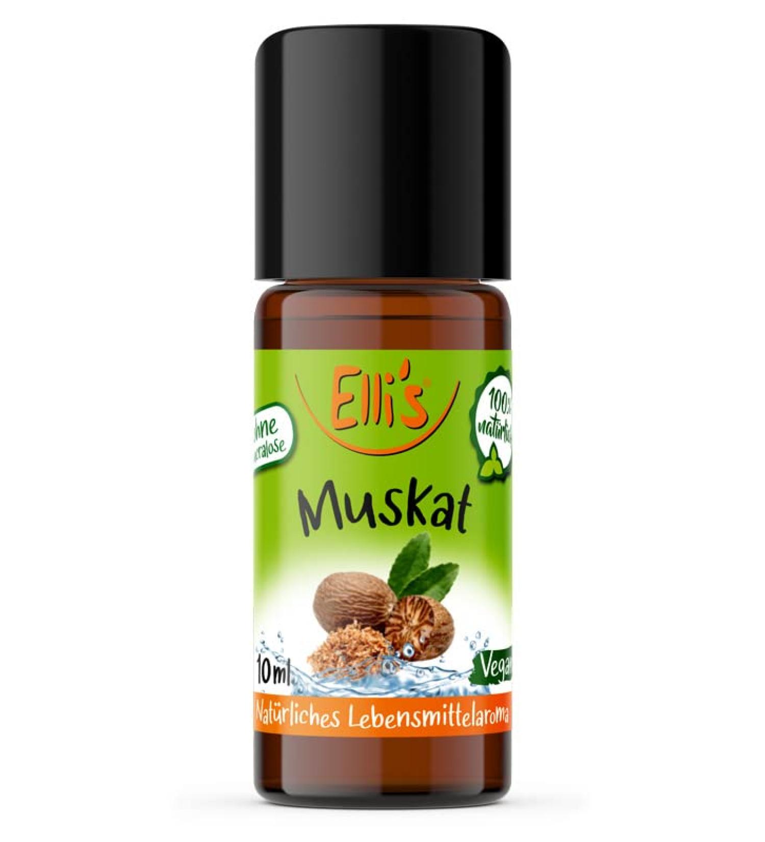 Elli's Aromas Muskat Natural Food Aroma | 100% Vegan & Natural | Aroma Concentrate for Dishes & Drinks | 10 ml - Buy Online on GoSupps.com