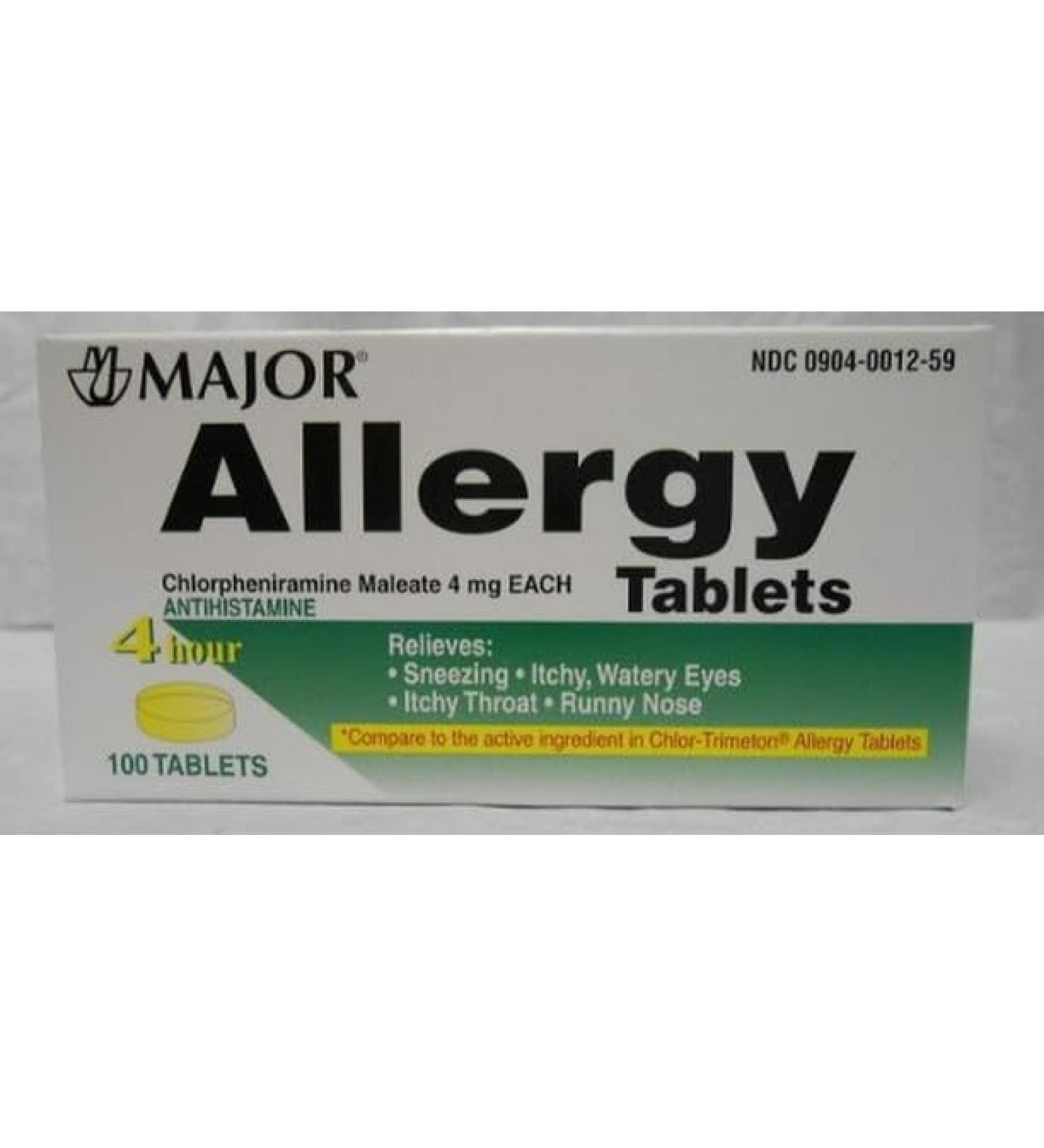 Chlorpheniramine 4 mg Tabs 100 ct Bottle - Buy 3 Packs and Save - Buy Online on GoSupps.com