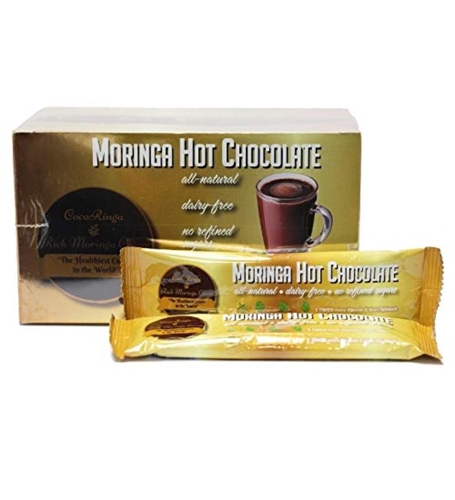COCORINGA Moringa Hot Chocolate Cacao First Natural Keto Instant Non-dairy Hot Cocoa( 1 Box large) - Buy Online on GoSupps.com