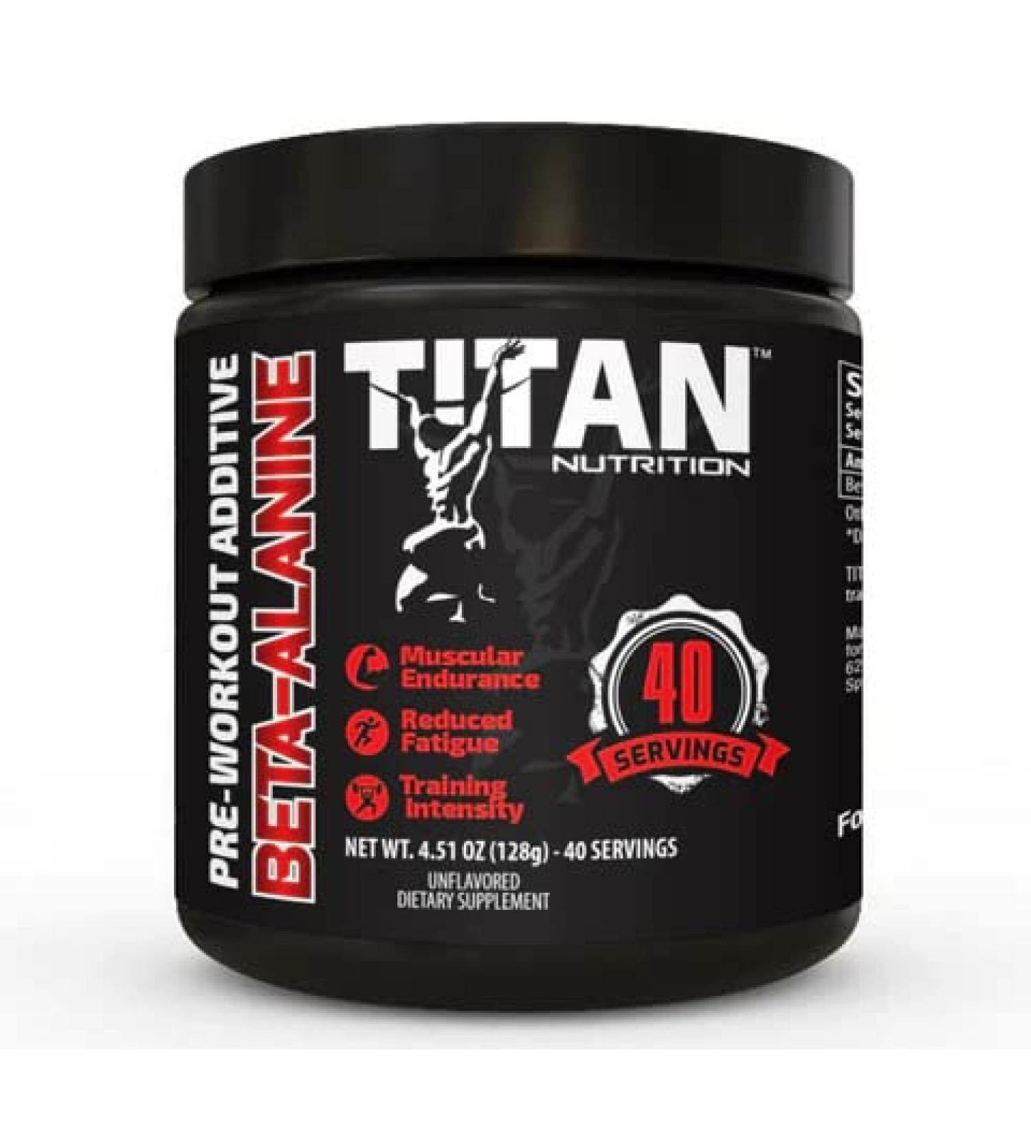 Titan Nutrition Beta Alanine - Unflavored Preworkout Carnosine Booster for Endurance Reduce Muscle Fatigue & Enhance Workout Capacity | International Shipping Available - Buy Online on GoSupps.com