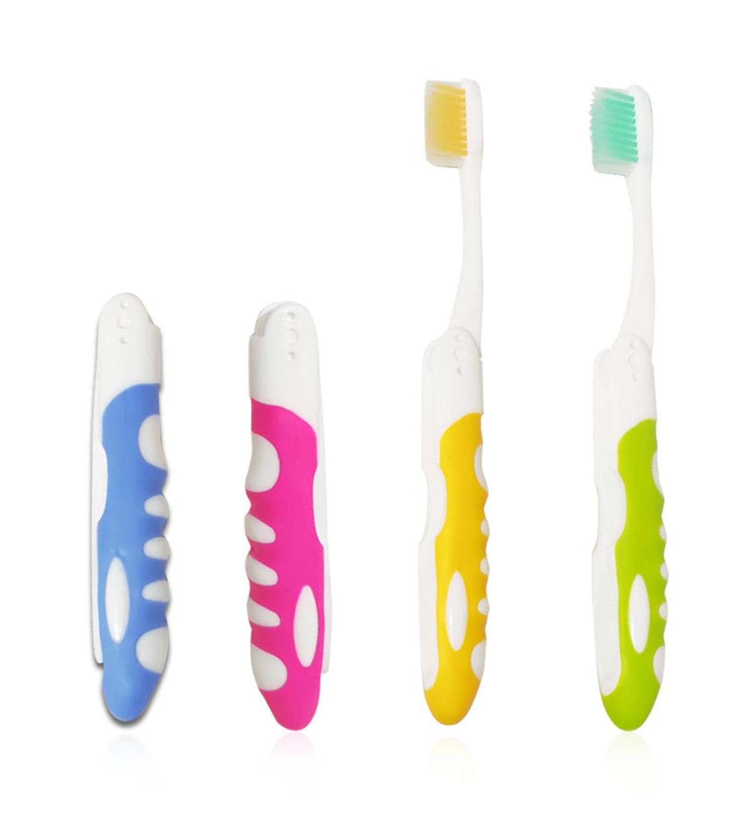 KGDUYC Manual Toothbrushes - Foldable & Portable Soft Bristle Travel Toothbrush Set (4 Pack) for Adults - Ideal for International Shipping - Buy Online on GoSupps.com