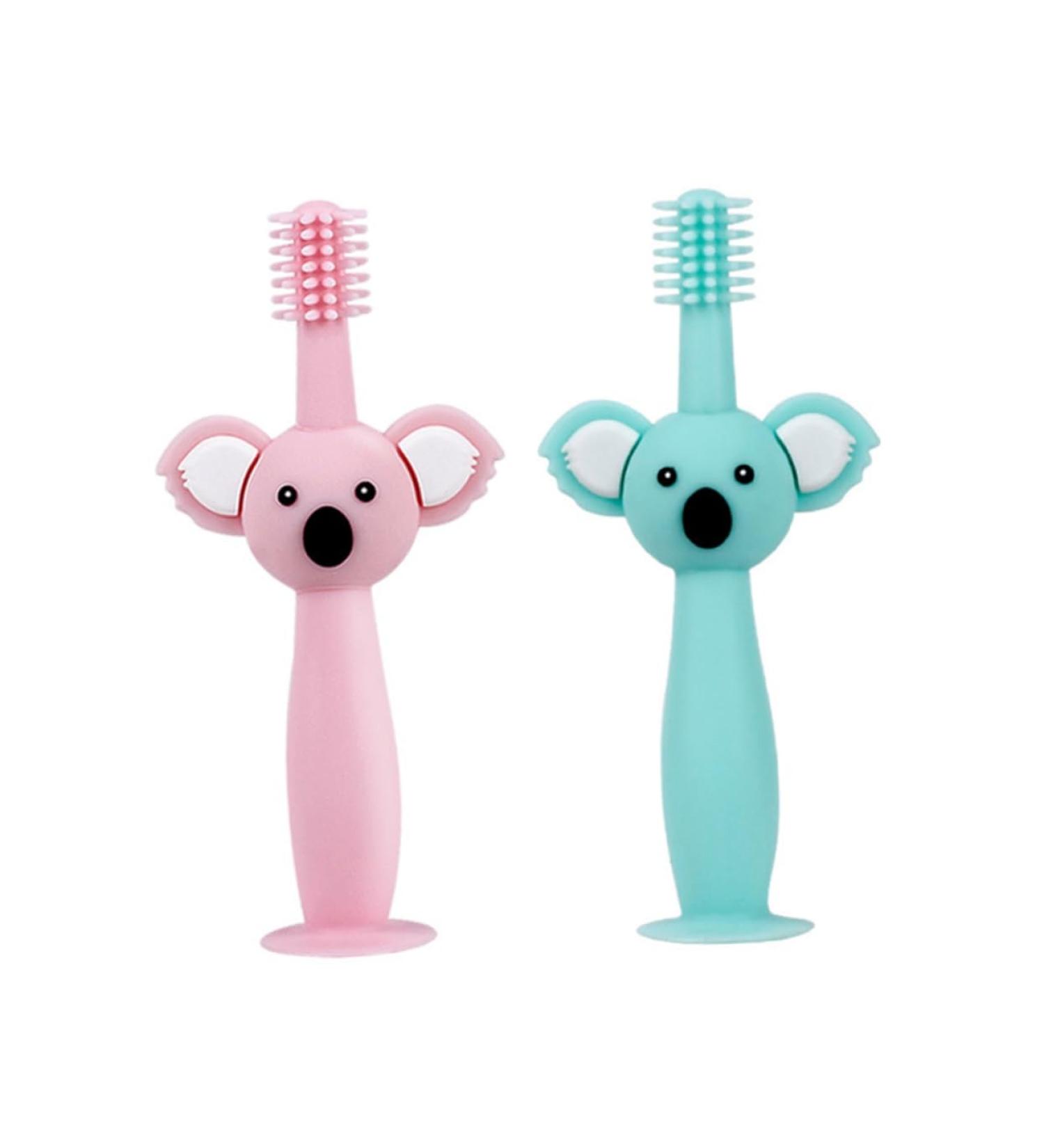 Alasum Baby Training Brush | Toddler Toothbrush with Silicone Teether & Soft Bristles Perfect for Early Dental Care - Buy Online on GoSupps.com