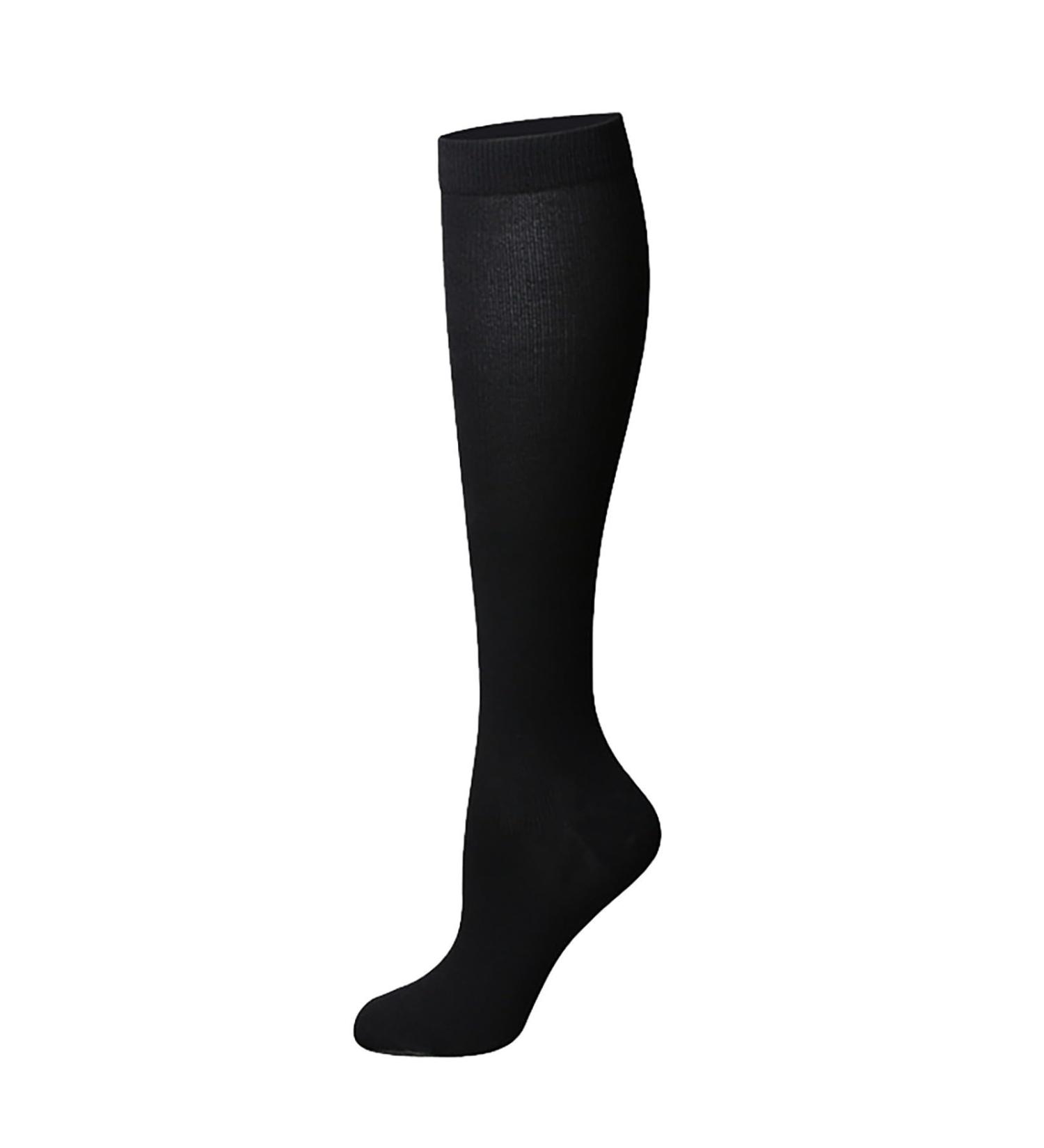 Compression Stockings for Men - 6 Pairs of Elastic Running & Sports Calf Socks - Medium Hose Black | Optimal Compression for Performance - Buy Online on GoSupps.com