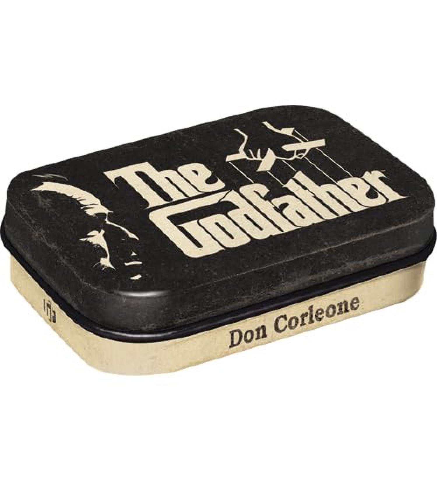 Nostalgic-Art Retro mintbox 4 x 6 x 1.6 cm The Godfather Logo Gift idea for film fans with peppermint drag es vintage design