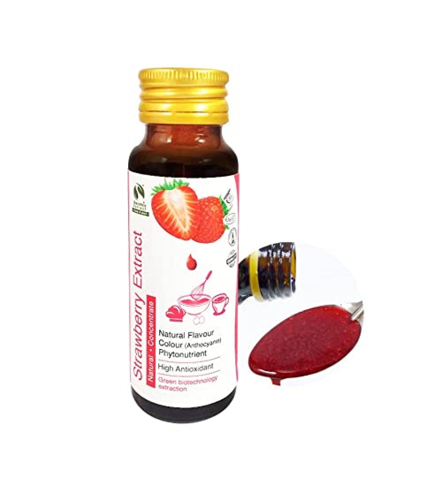9x Pure Strawberry (Fragaria x ananassa) Standardized Extract Liquid Concentrate Beverage or Bakery Ingredient 60g - Buy Online on GoSupps.com