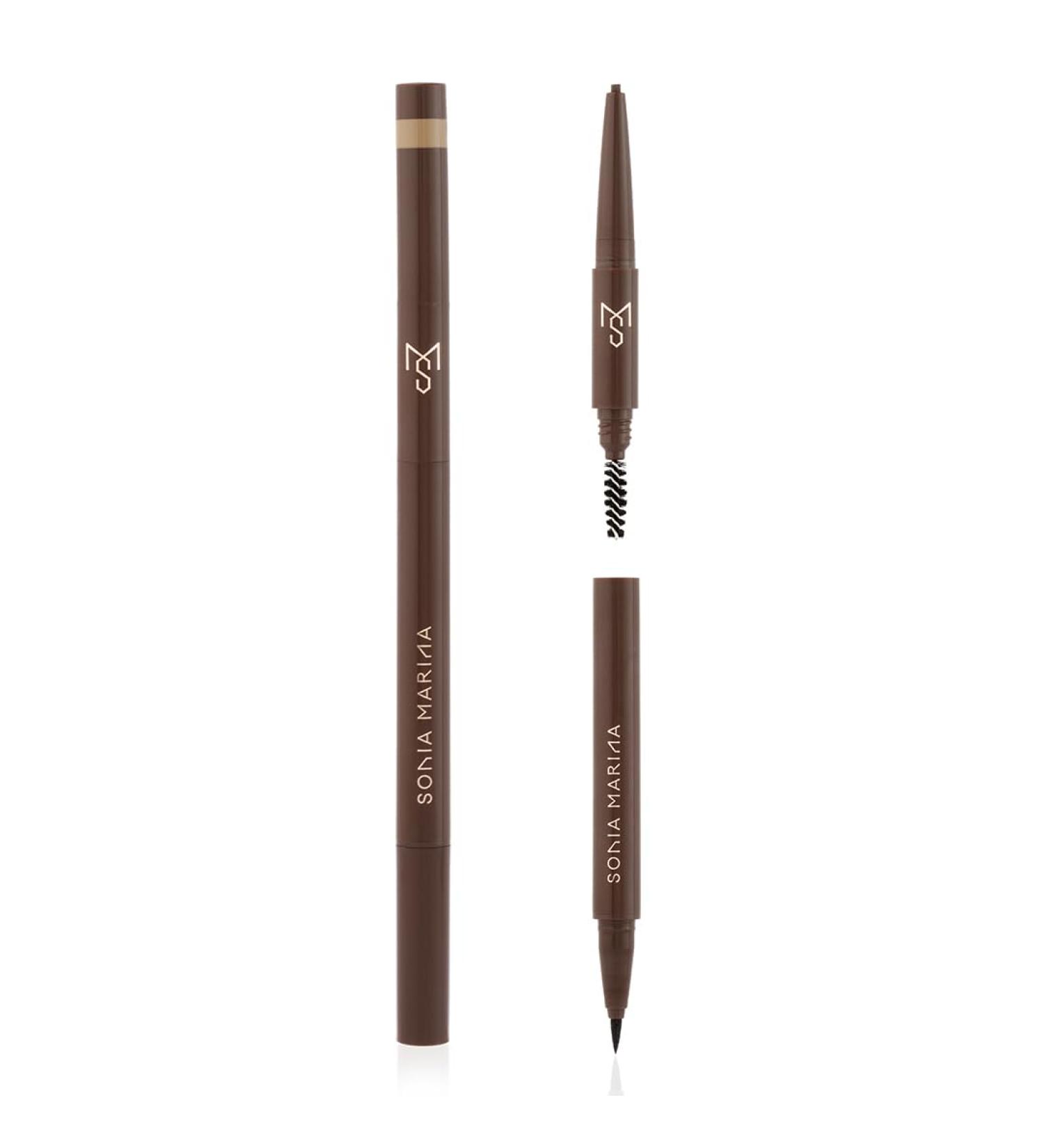 Brow Design eyebrow tool that contains a brush to comb the eyebrow a micro fine pencil that allows you to define and shape it Taupe color - Buy Online on GoSupps.com