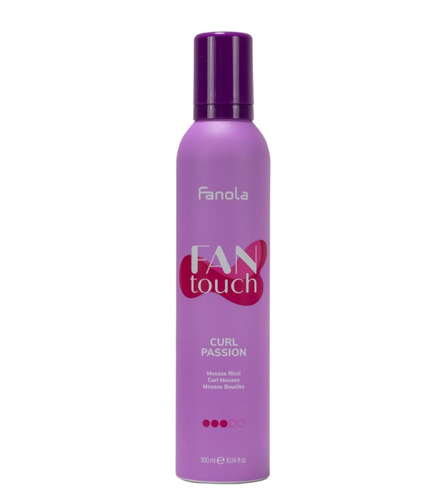 Fanola FanTouch Curl Passion Curly Hair Mousse to Discipline and Define Natural or Permed Curls For Soft and Elastic Curls 300 ml