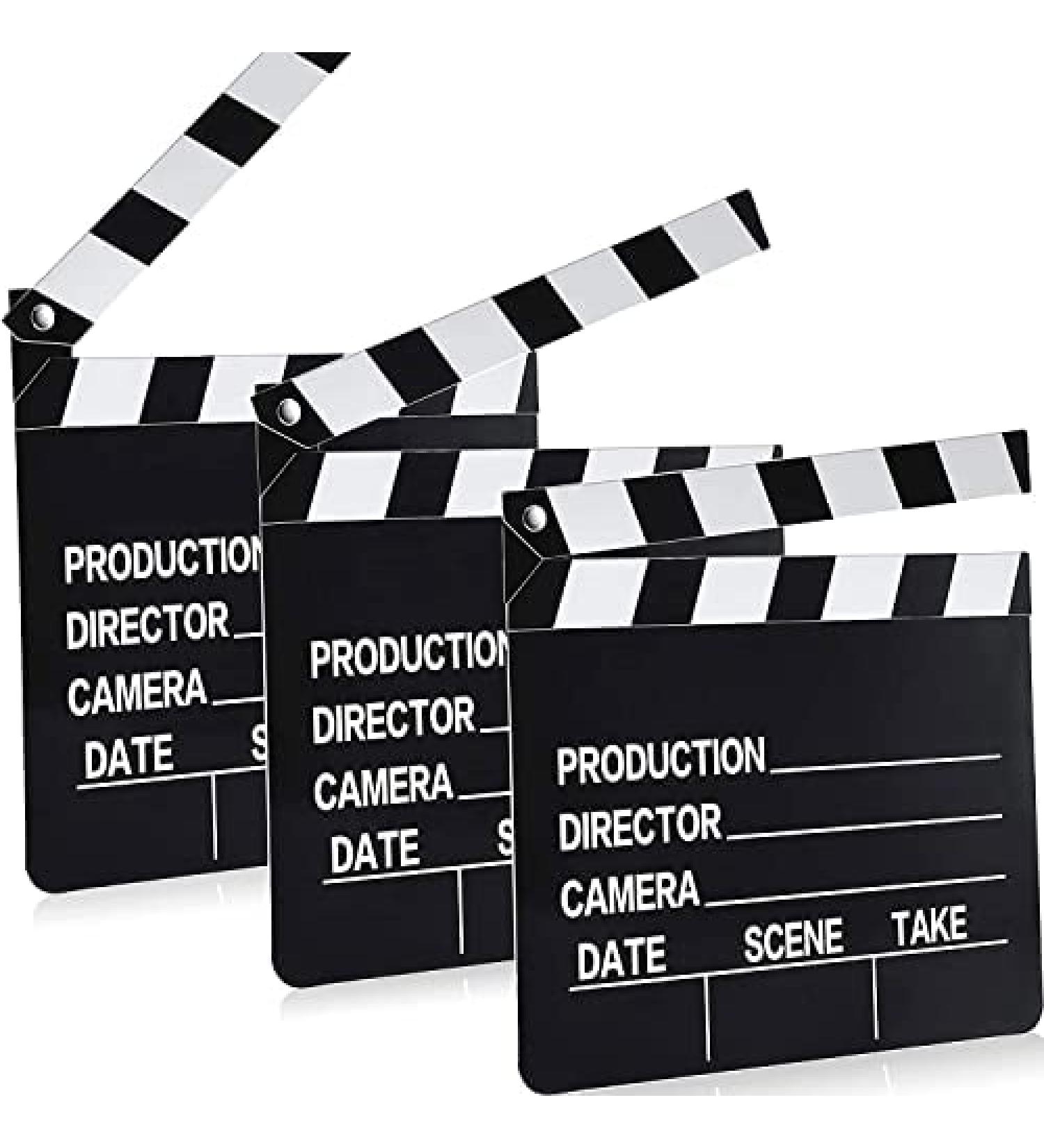 10-Piece Movie Clapboard Set | 7x8 Inch Cardboard Directors Clapper Board for Films & Photo Props - White - Buy Online on GoSupps.com