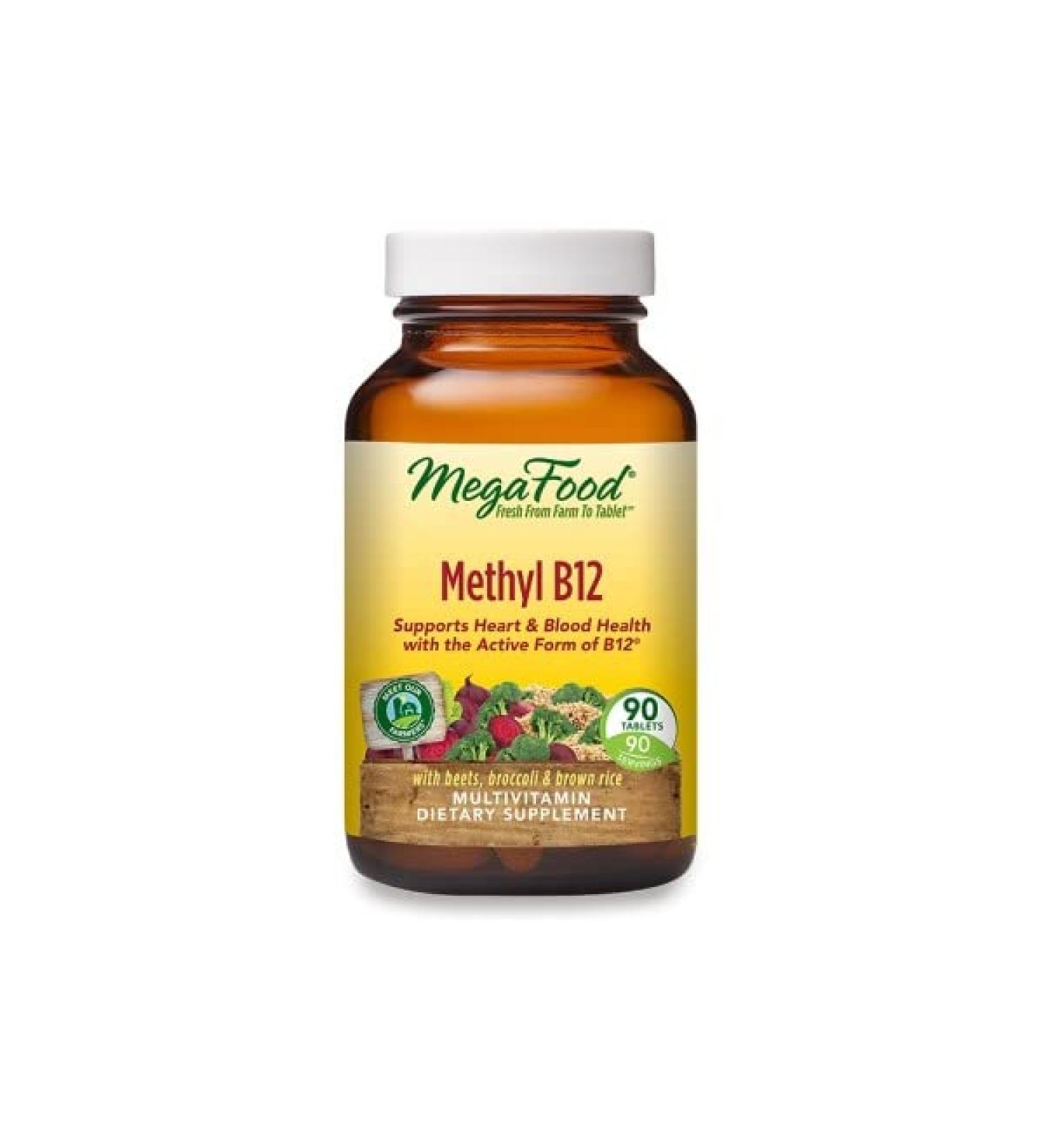 MegaFood Methyl B12 90 Tablets - Organic Energy Support & Enhanced Mood - Buy Online on GoSupps.com