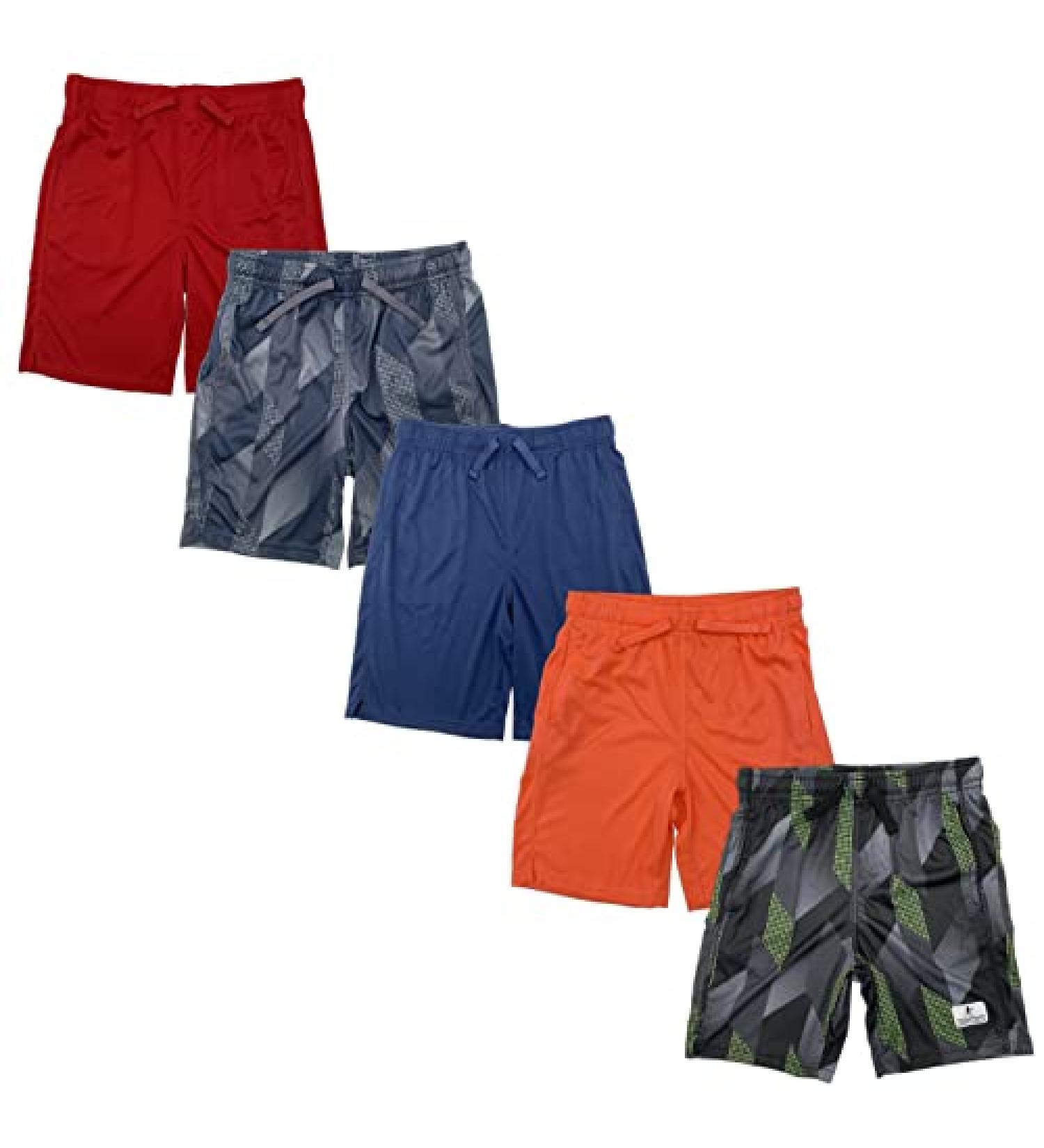 Andrew Scott Boys 7 Pack Basketball Shorts - Black & Assorted Colors - Medium - Buy Online on GoSupps.com