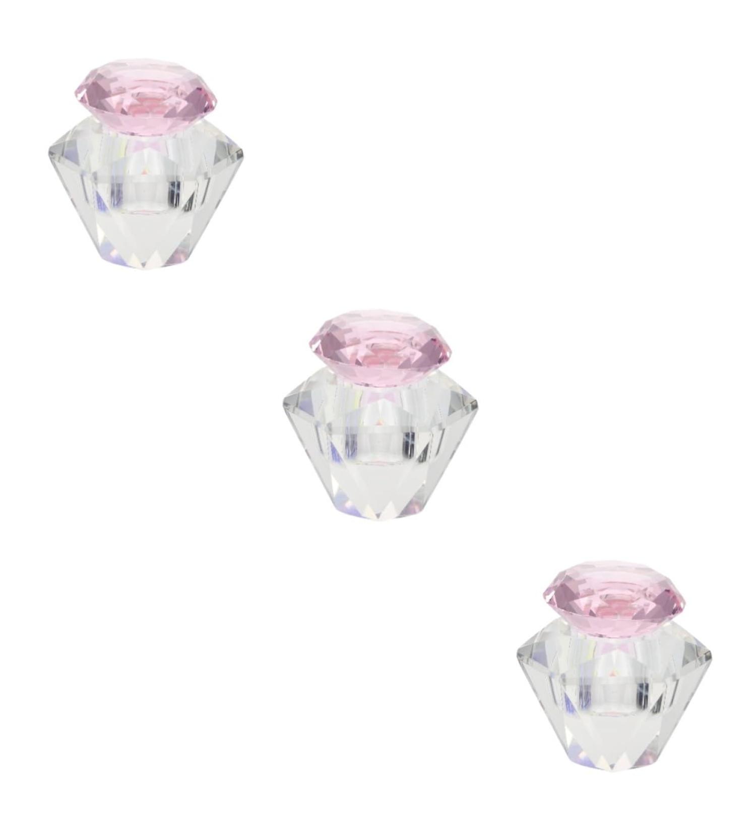 POPETPOP 3 Pcs Nail Art Crystal Cup Liquid Powder Dappen Dish Glass Containers with Lids Dappen Dish Bowl Diamond Dappen Dish Glass Dappen Dish Decorative Plate White Crystal Manicure 5.5x5.5cmx3pcs Pinkx3pcs - Buy Online on GoSupps.com