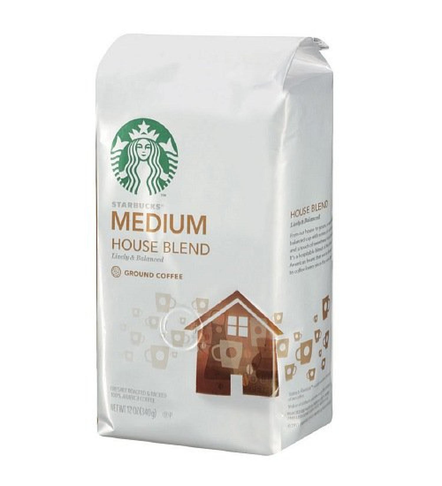 Starbucks House Blend Medium Roast Ground Coffee 12 oz