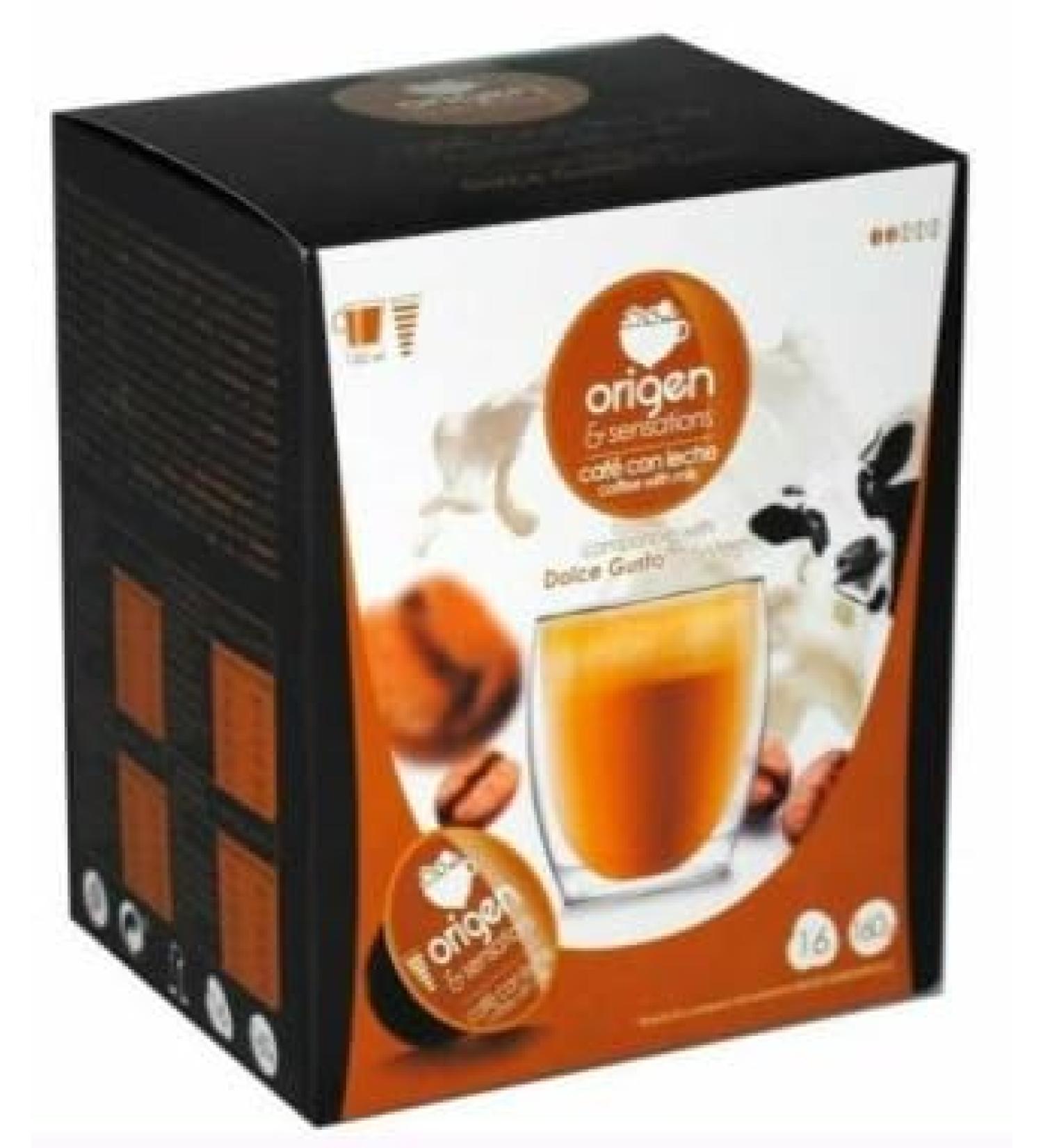 Capsules Caf au Lait 16 Capsules Origen Pack de 2