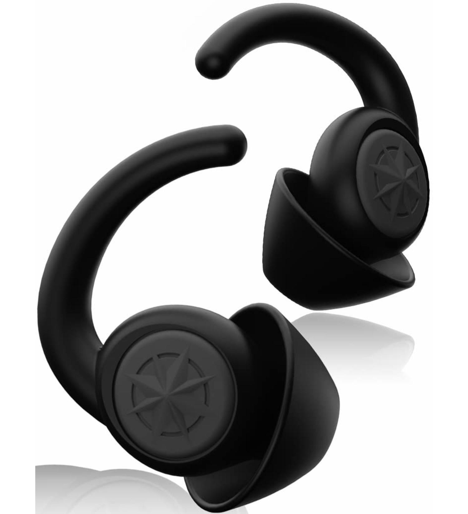 BUENSUENO Noise Cancelling Ear Plugs for Sleeping - 2 Pairs Reusable Silicone Earplugs with Travel Case - Sound Blocking for Sleep, Work, Swimming, Concerts (Black Star) - Buy Online on GoSupps.com