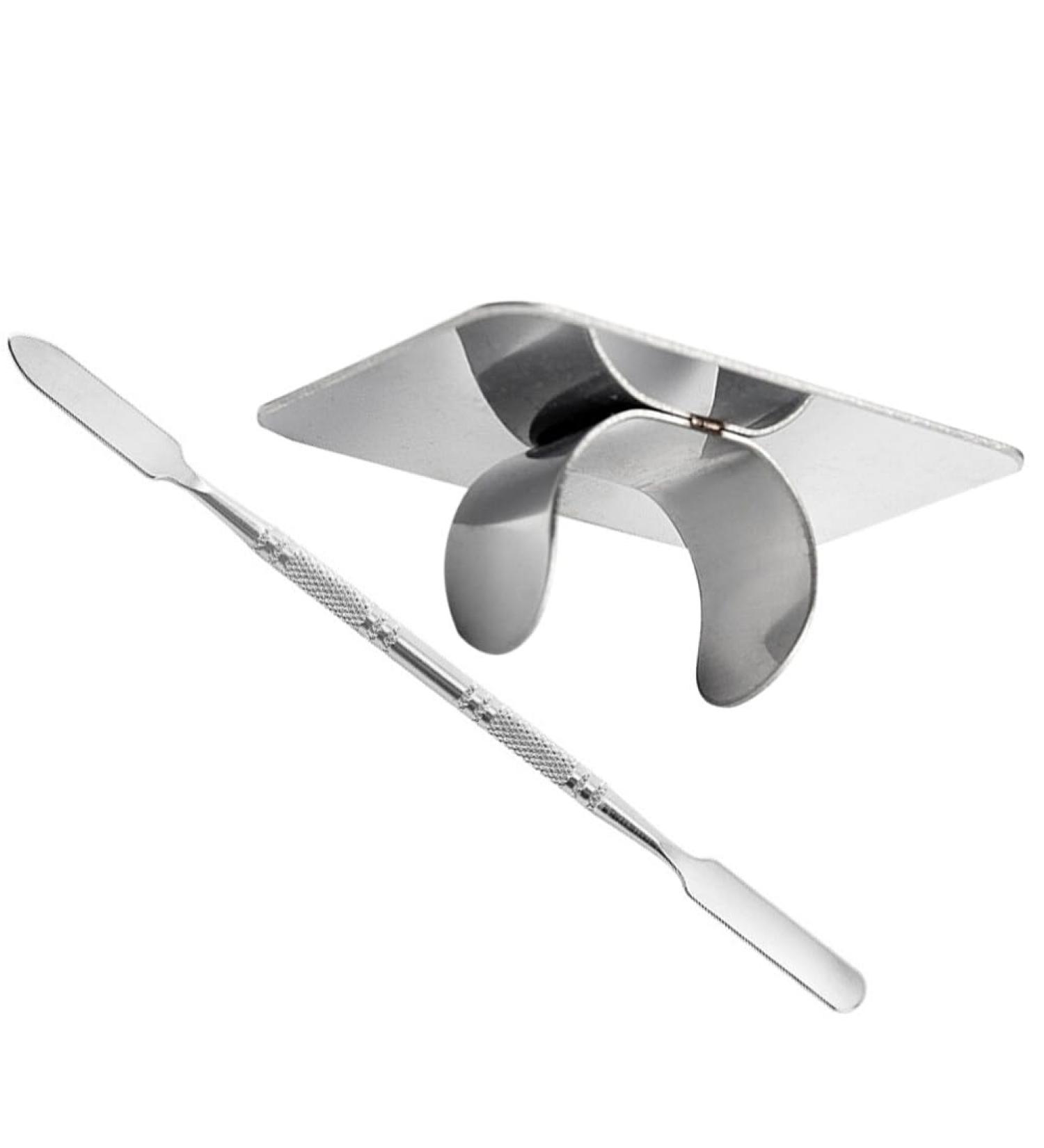FOMIYES Stainless Steel Makeup Mixing Palette & Spatula - Ideal for Eye Shadow Nail Art & Pigment Blending - Buy Online on GoSupps.com