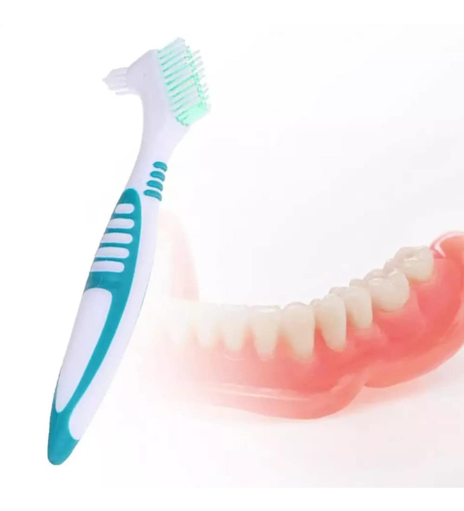 Double Bristle Head Toothbrushes for Dental Care | Prostheses Cleaning | Ergonomic & Multi-Layered Bristles - Shop Internationally - Buy Online on GoSupps.com