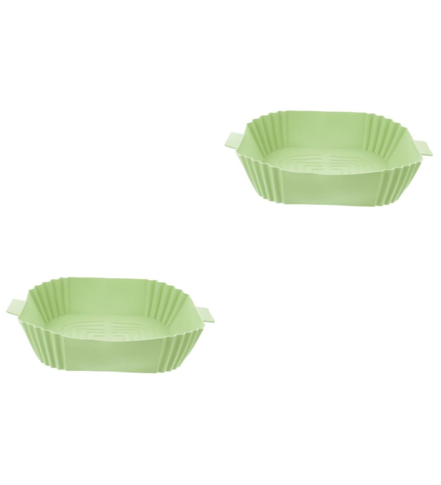 Zerodeko 2pcs Air Fryer Pan Air Fryers Reusable Air Fryer Bowl Silicone Air Fryer Liner Cooking Pot Non Stick Greenx2pcs 24X19.5X5CMx2pcs - Buy Online on GoSupps.com