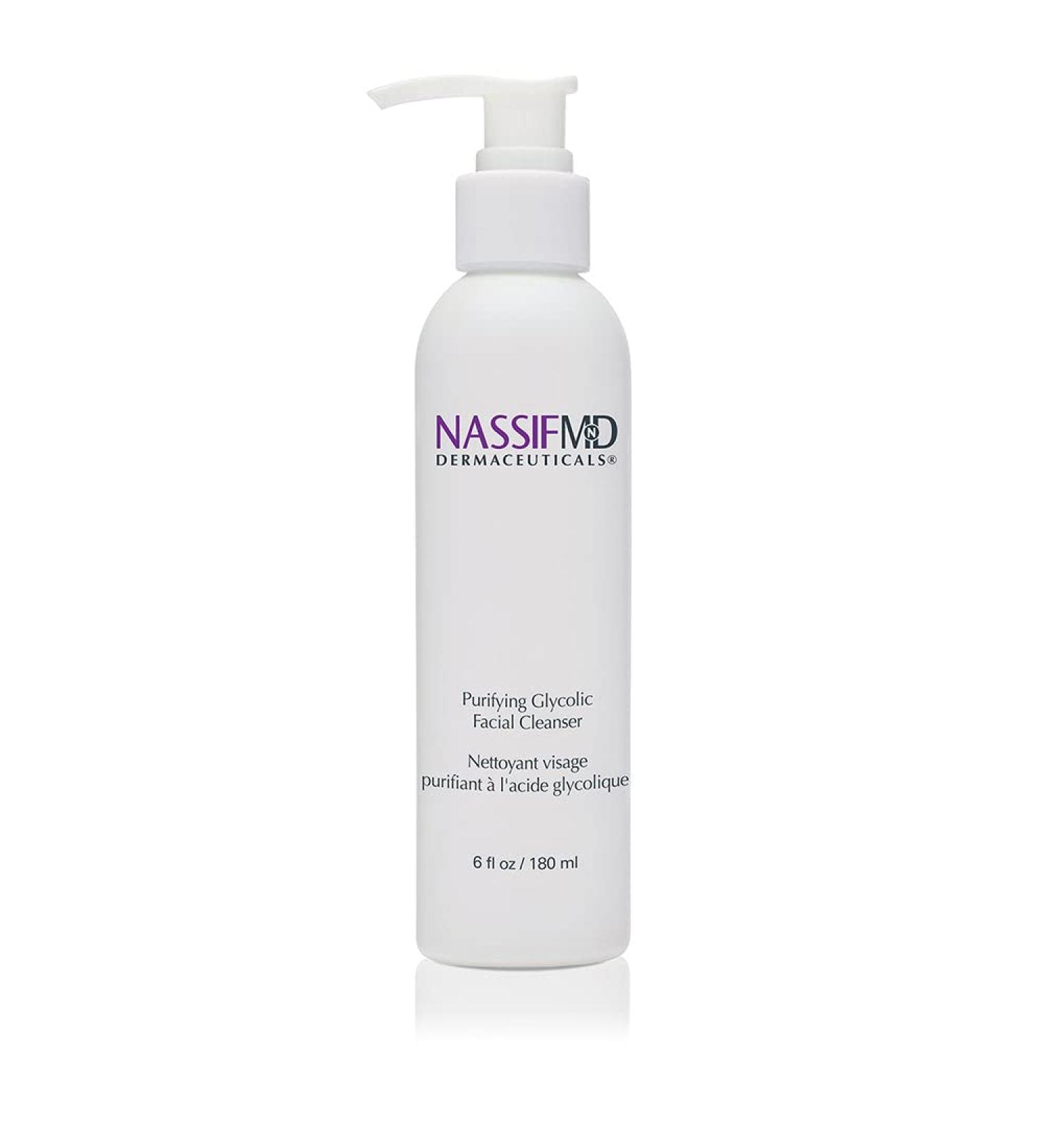 NassifMD Glycolic Acid Face Wash - Hydrating Anti-Aging Cleanser for Wrinkles Fine Lines & Even Skin Tone - International Shipping Available - Buy Online on GoSupps.com