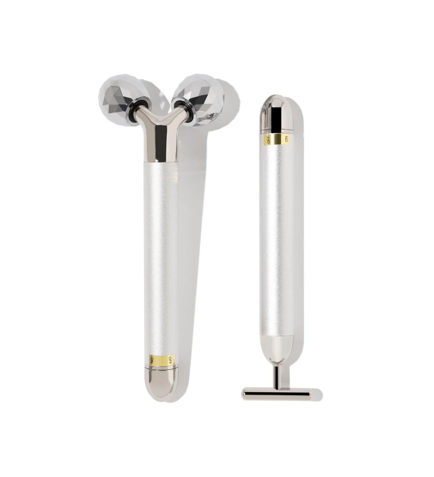 CHADO Duo Electric Facial Massage - 3D Roller & T Bar Rejuvenating Lymphatic Drainage Anti-Puffiness Skin Tightening Home Spa Experience Skin Care Tools