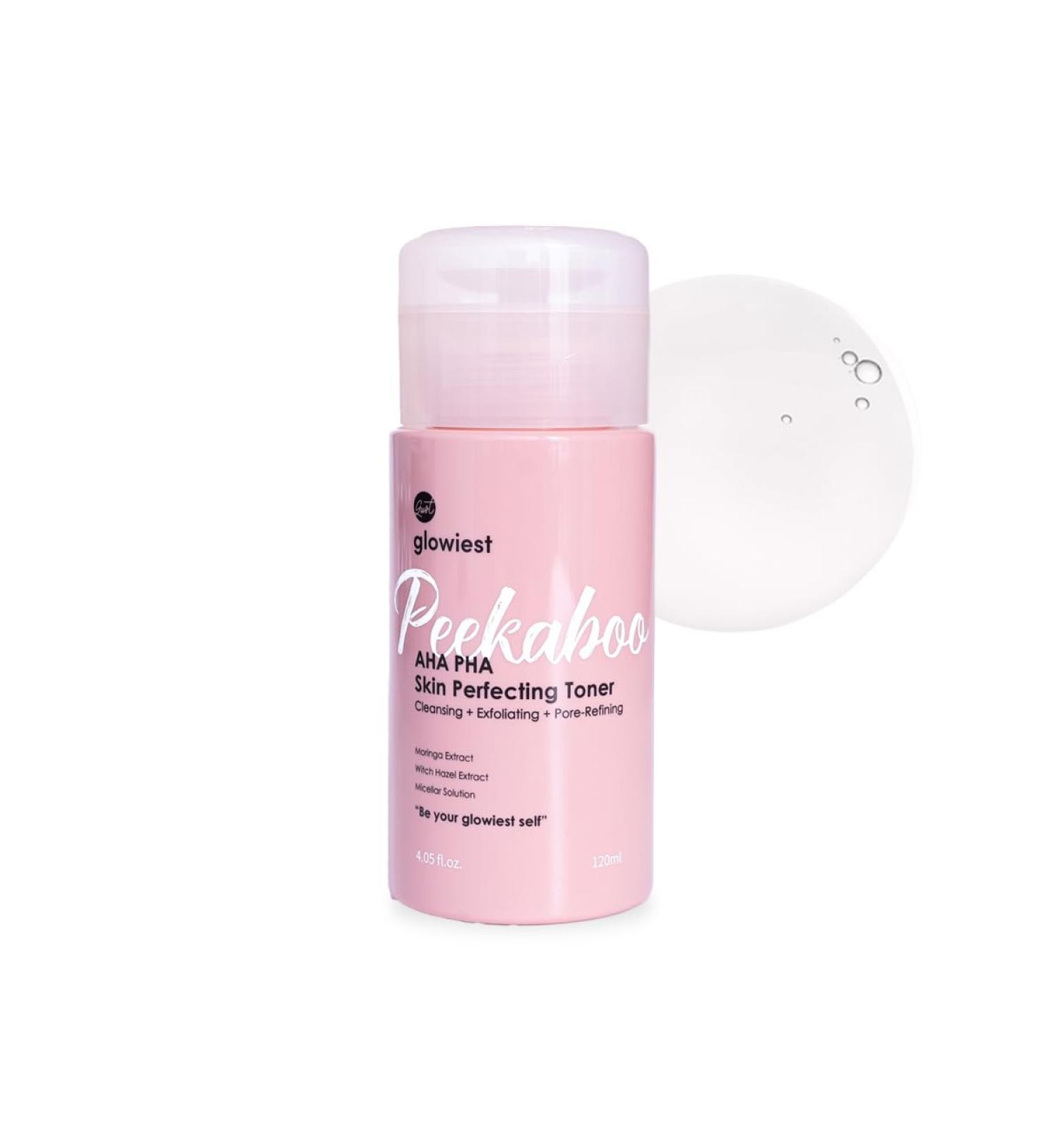 glowiest AHA PHA Gentle Exfoliating Toner for Daily Use Hydrating, Pore-Refining, Sensitive Skin Friendly (Peekaboo Skin Perfecting Toner) 4.05 Fl Oz (Pack of 1) - Buy Online on GoSupps.com