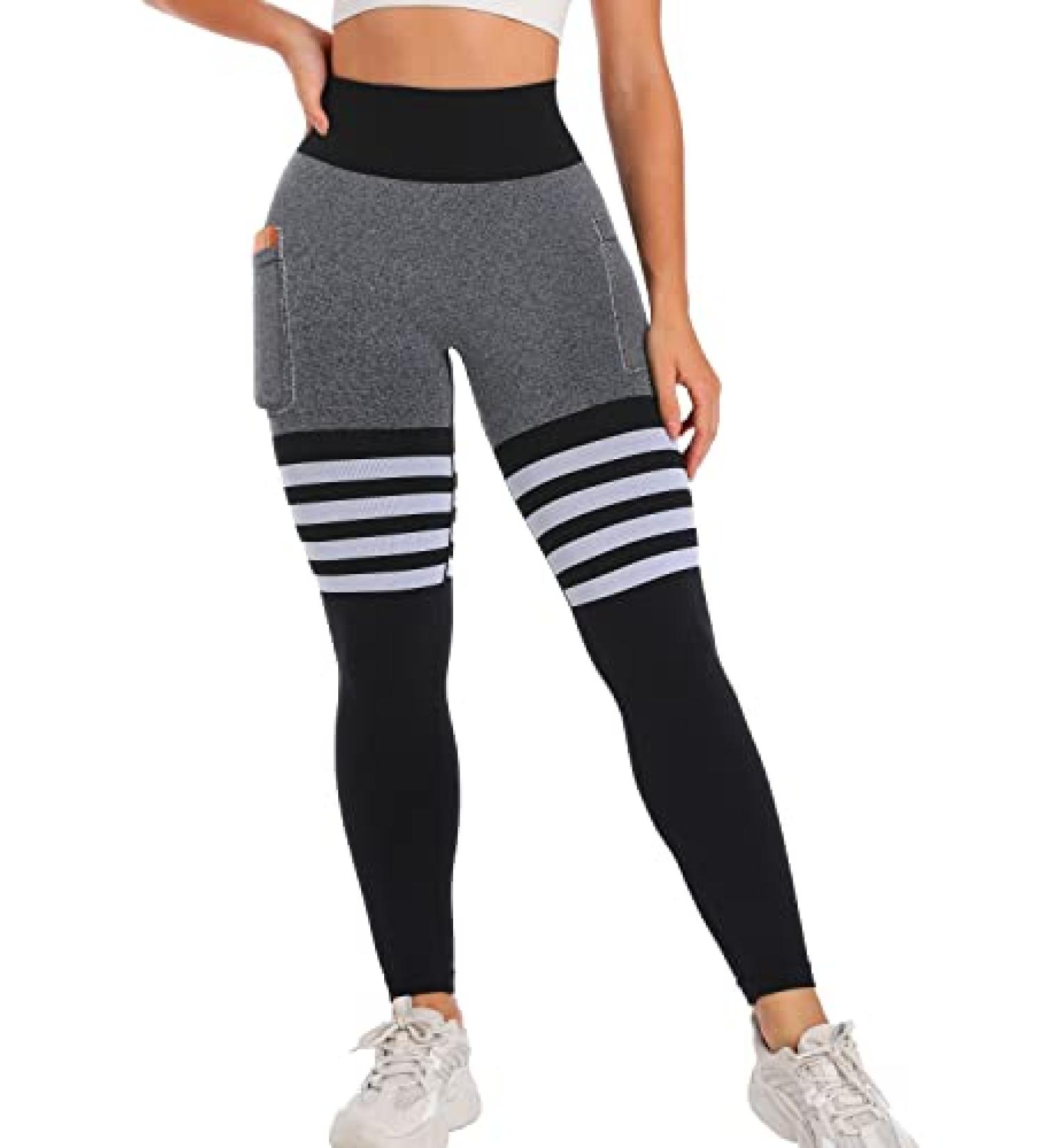 Tylarcer Seamless Scrunch High Waisted Workout Leggings - Grey Small | Butt Lifting, Tummy Control Yoga Pants #461 - Buy Online on GoSupps.com