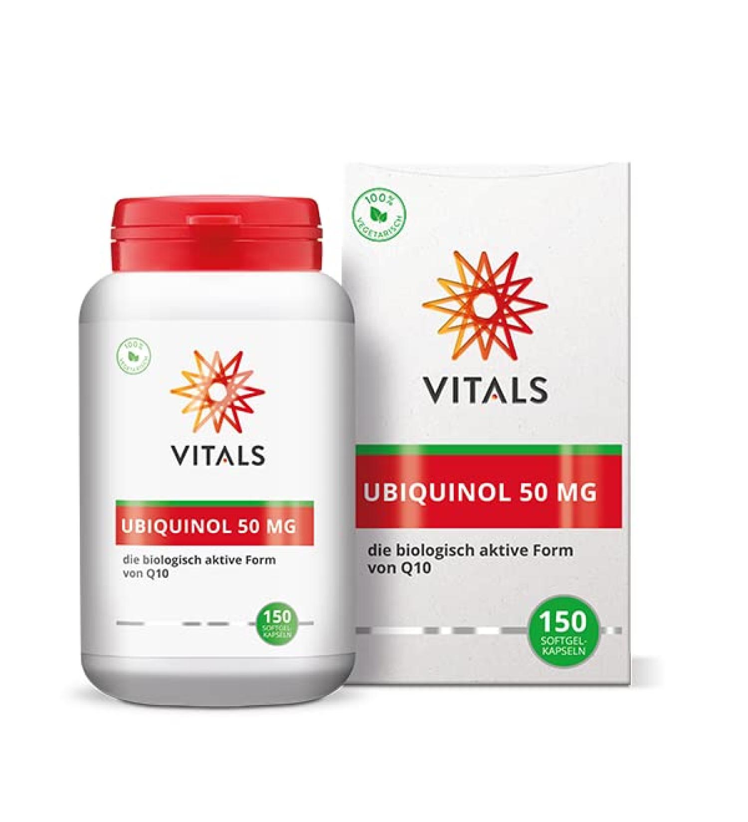 Buy Vitals Ubiquinol 50mg - 150 Vegetarian Softgel Capsules | Optimal Bioavailability | Kaneka Q10 Specialist - Buy Online on GoSupps.com