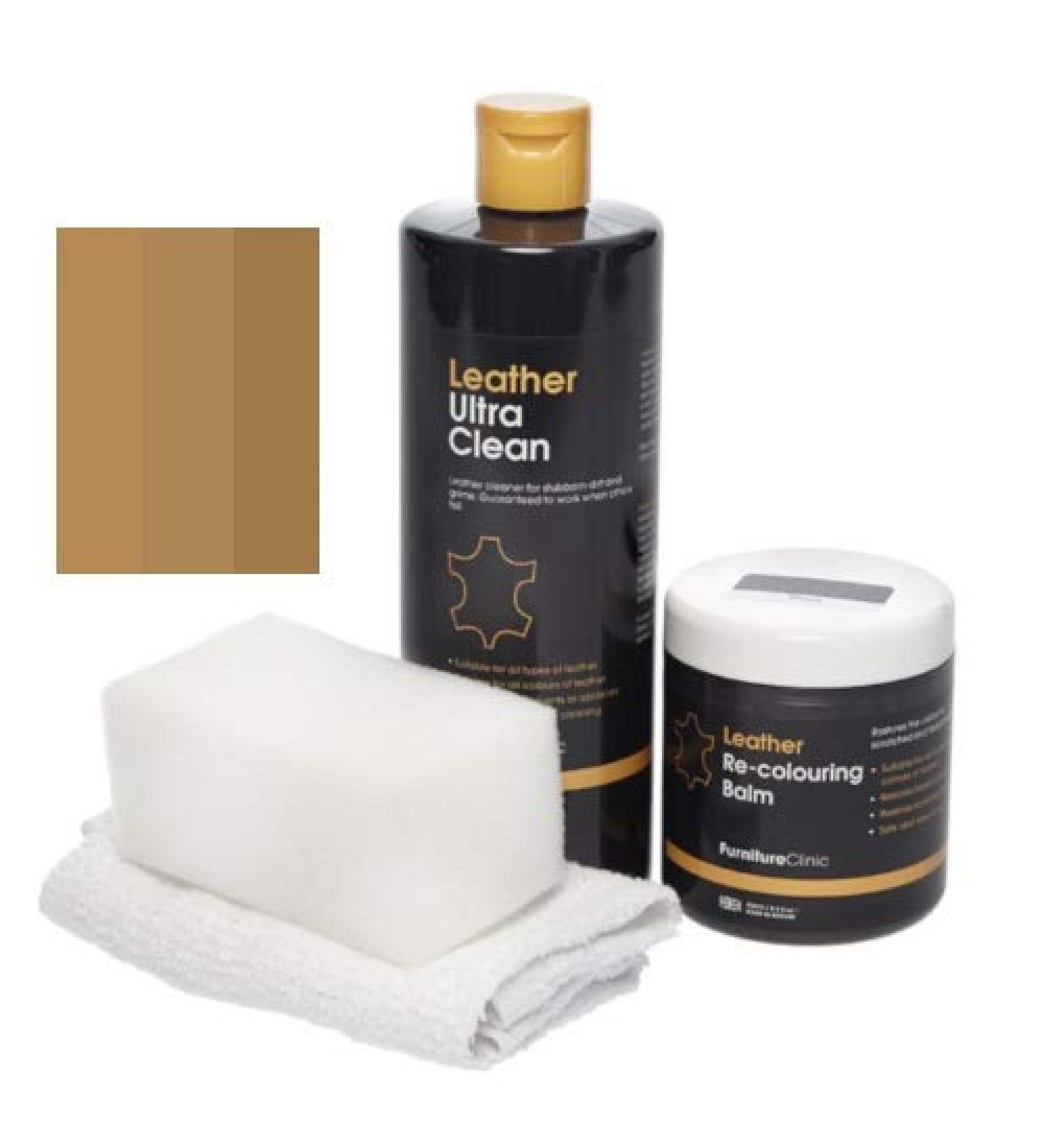 Furniture Clinic Easy Leather Restoration Set - Clean & Refresh Leather for Car Seats Sofas Clothing Shoes & Bags - Beige - International Shipping - Buy Online on GoSupps.com