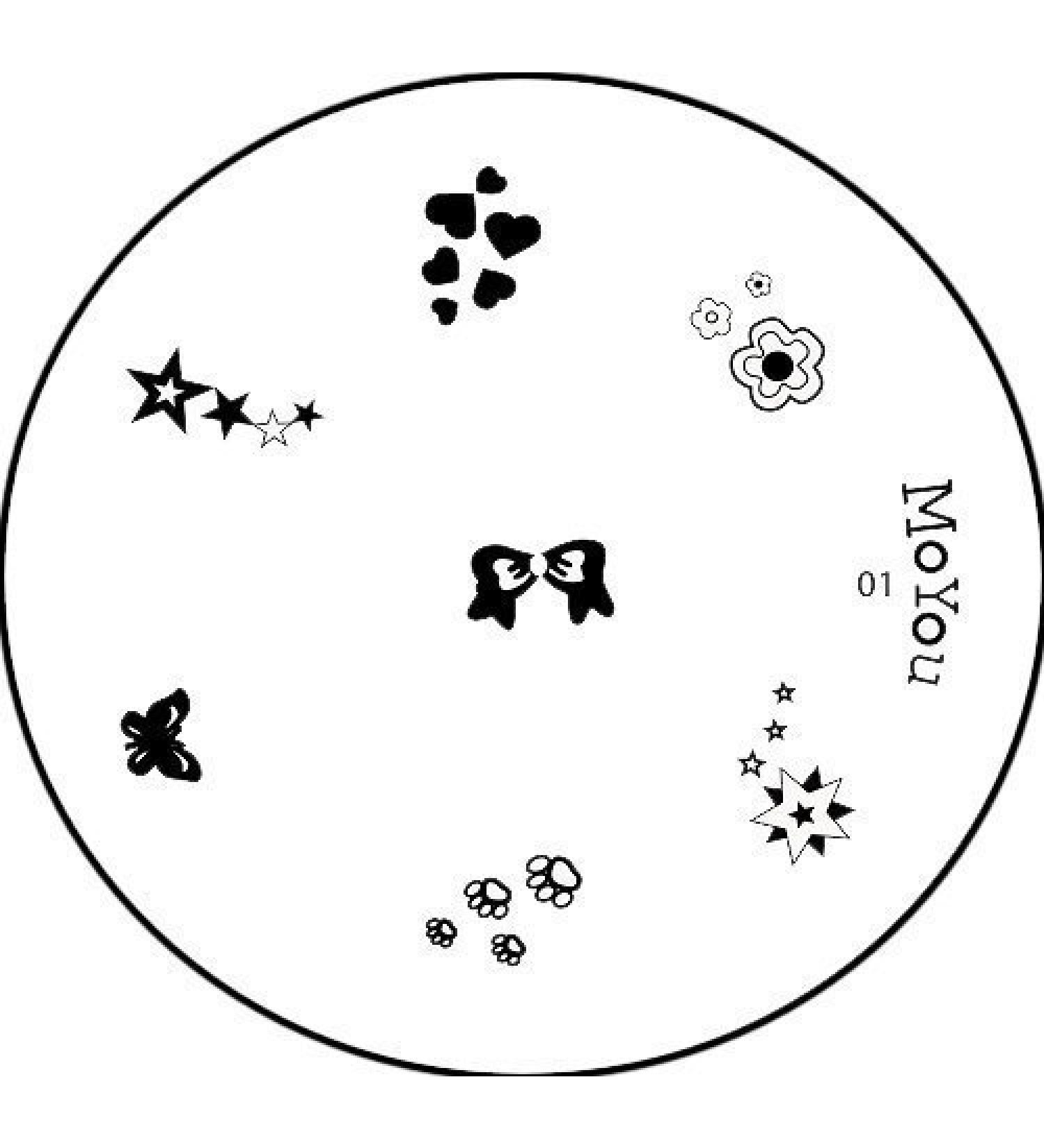 Original MoYou Nail Art Image Stamp Plate Number 01 Manicure Design