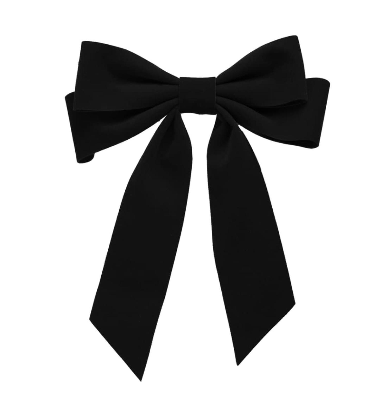 Shop Elegant Velvet Hair Bow Clips & Satin Ribbon Hairpins - Perfect Party Accessories in Black - Buy Online on GoSupps.com
