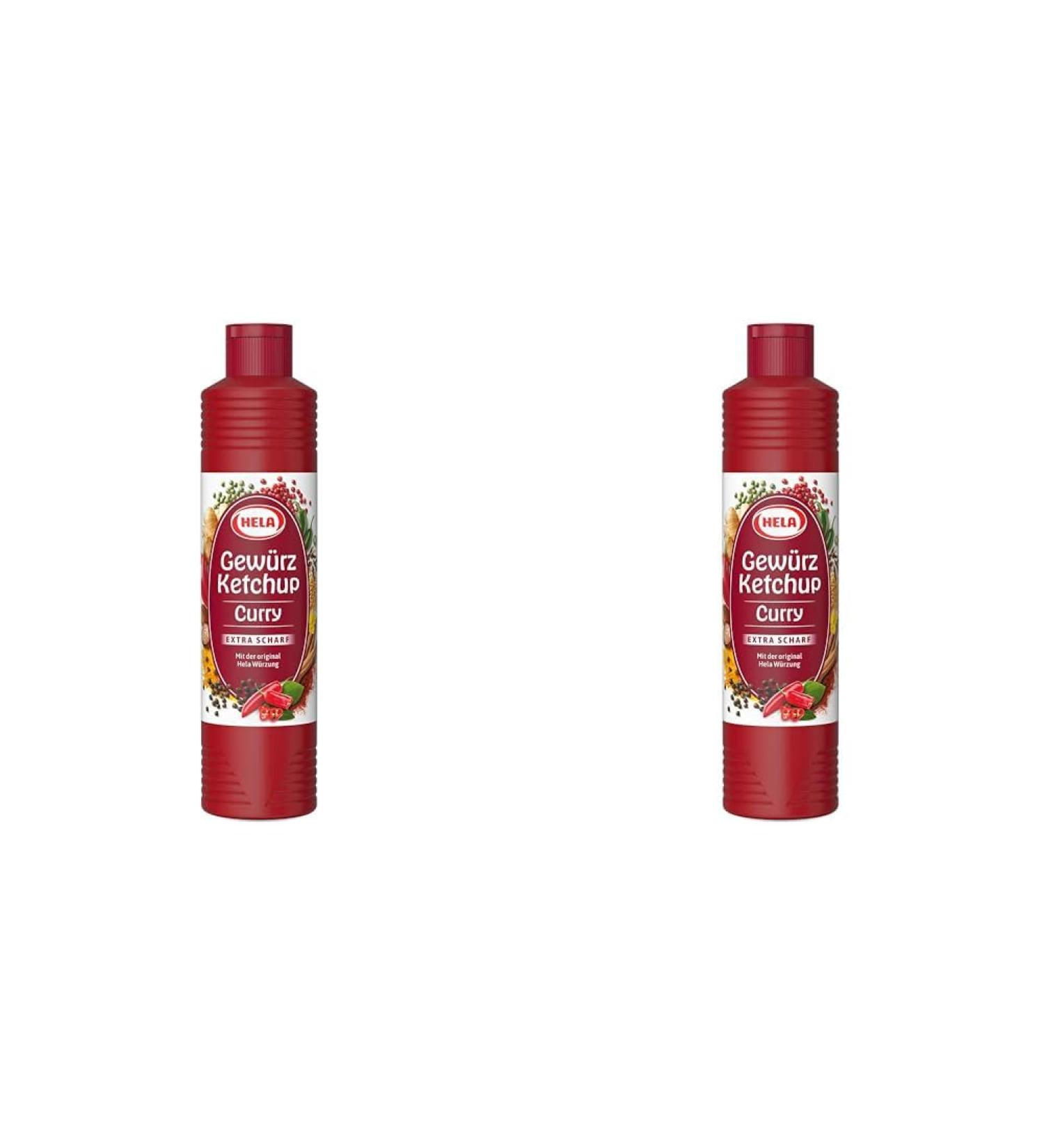 Hela Curry Spice Ketchup extra hot (1 x 800 ml bottle) (Pack of 2) 800 ml (Pack of 2)