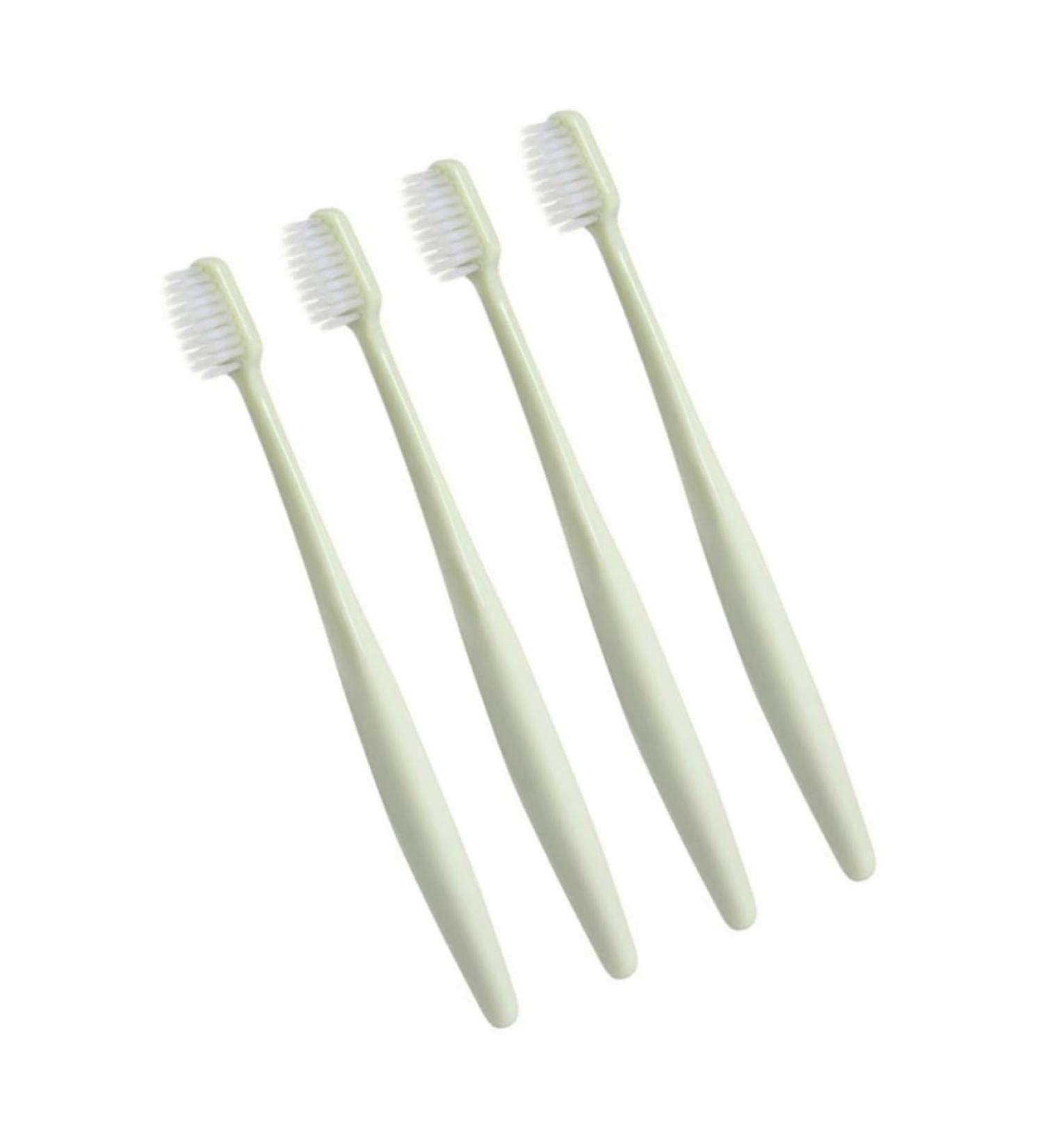 Healeved 4-Piece Manual Sensitive Toothbrush Set - Soft & Medium Bristles Natural Travel Toothbrush Eco-Friendly Green - Buy Online on GoSupps.com