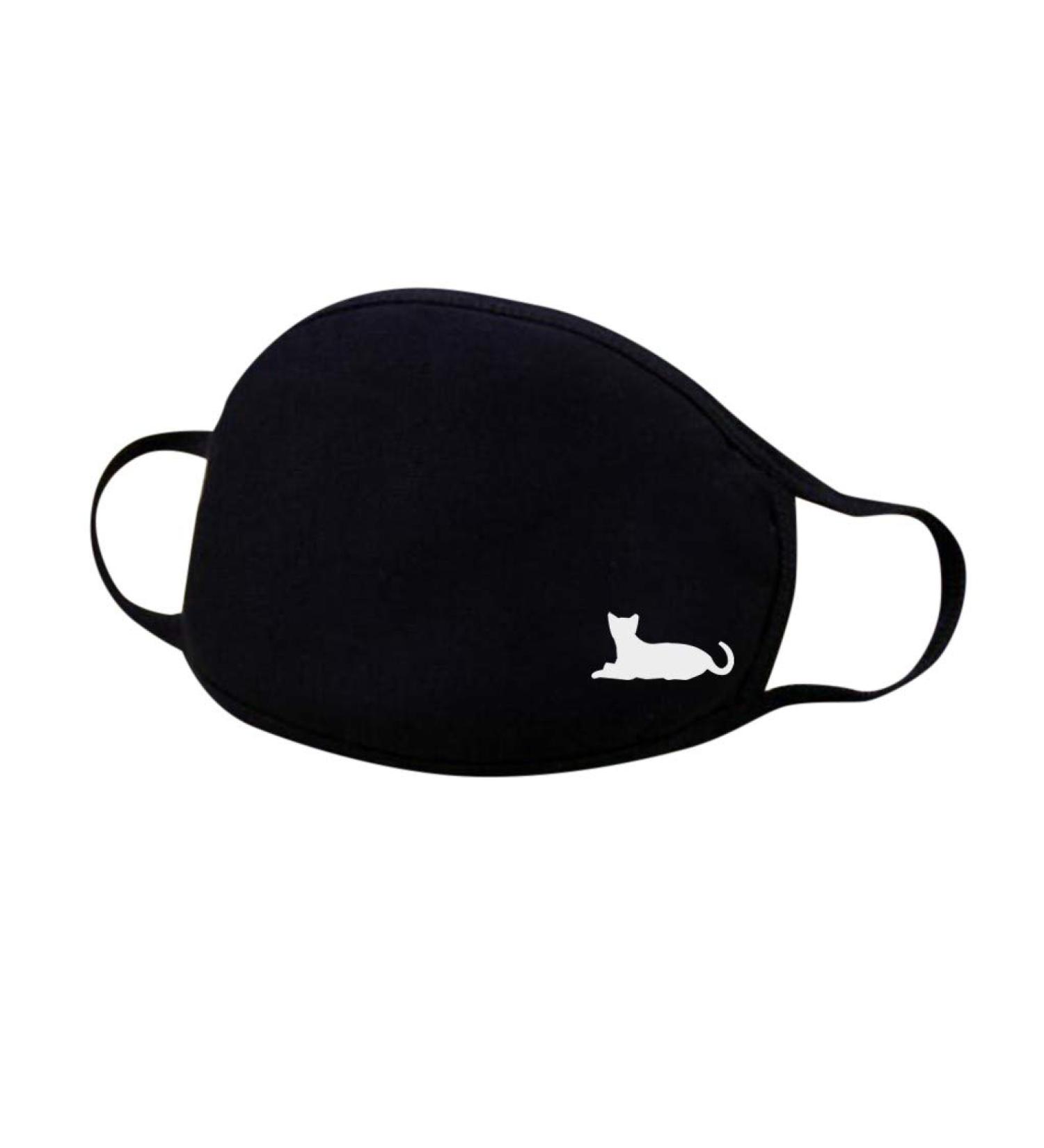 Cartoon Cat Black Cotton Bandanas Face Mouth Cover Face Buff Headwear Reusable and Washable Anti-Pollution Dustproof Facial Protection Balaclava Tube caps Multifunctional Headwear - Buy Online on GoSupps.com