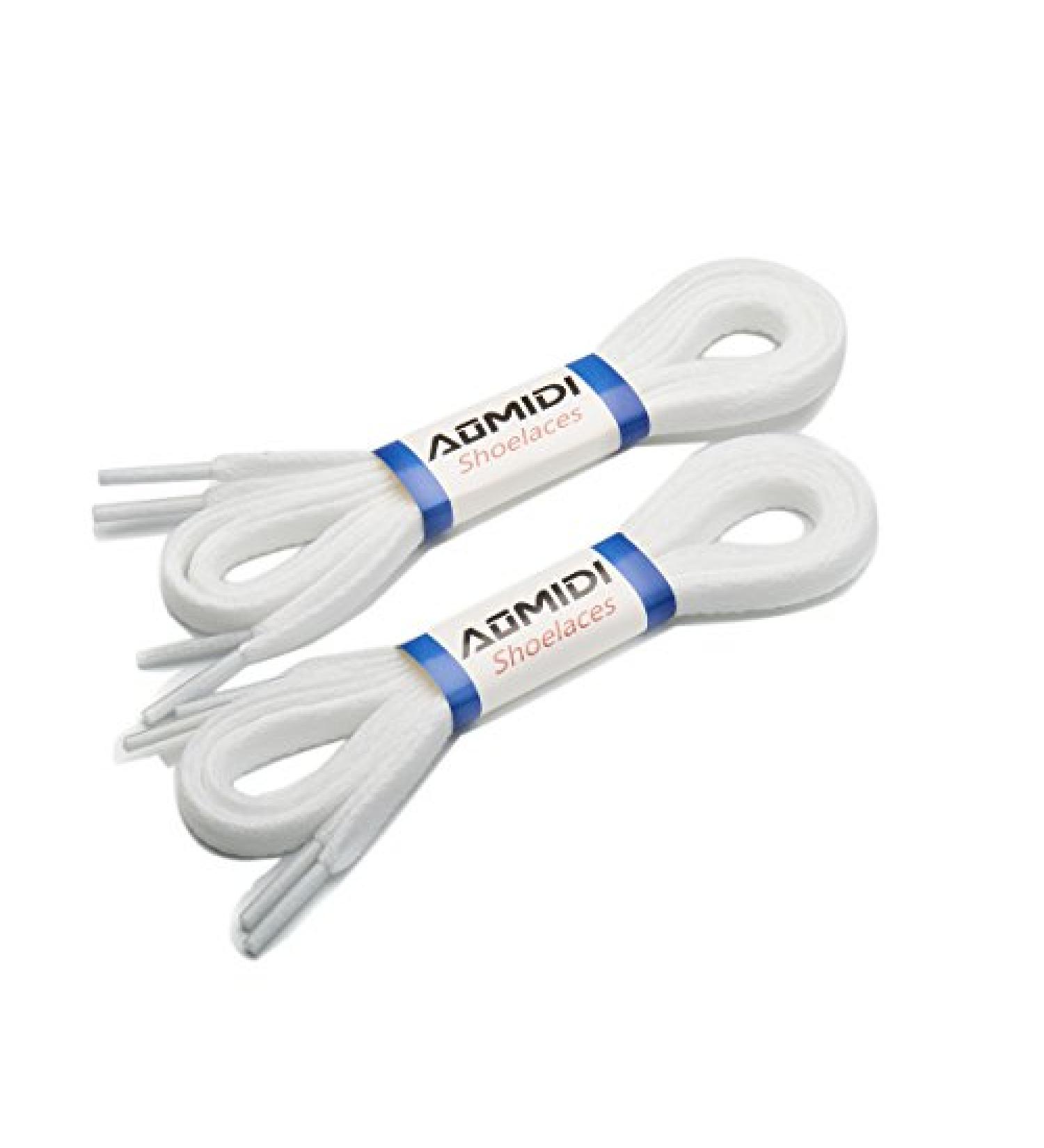 AOMIDI 2 Pair 54 White Flat Shoelaces for Sneakers & Converse - 5/16 Replacement Laces - Buy Online on GoSupps.com