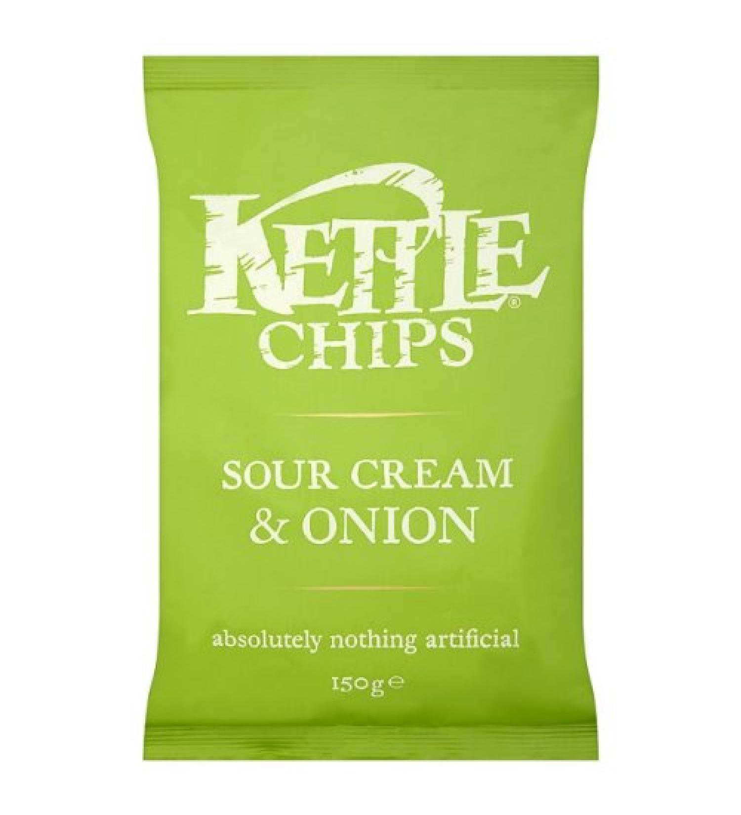 Sour Cream & Onion Kettle Chips 6x150g