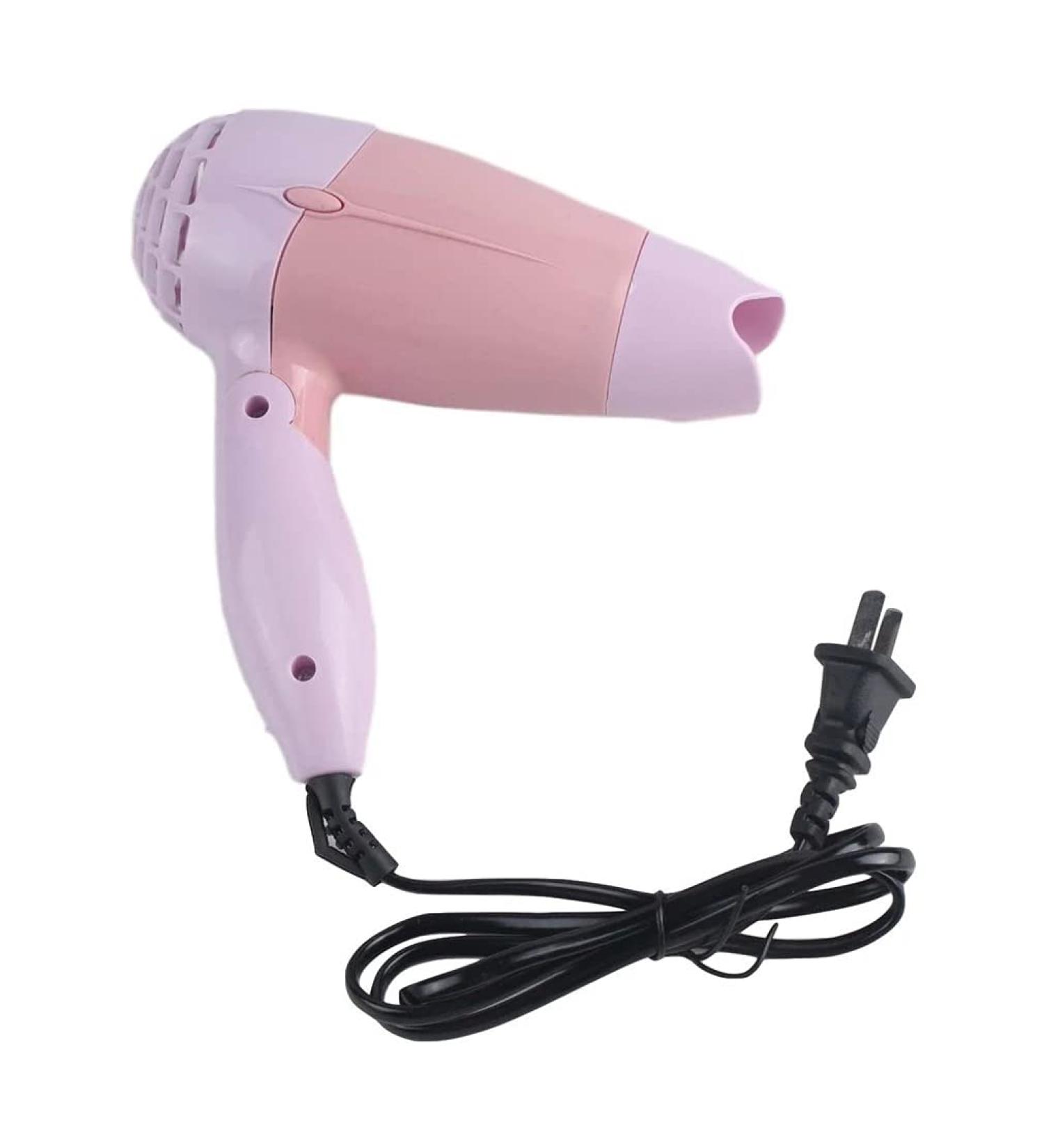 220V Folding Mini Hair Dryer with Nozzle Adjustable Airflow Fast Drying Low Noise Portable Travel Household Hair Dryer US Plug - Buy Online on GoSupps.com