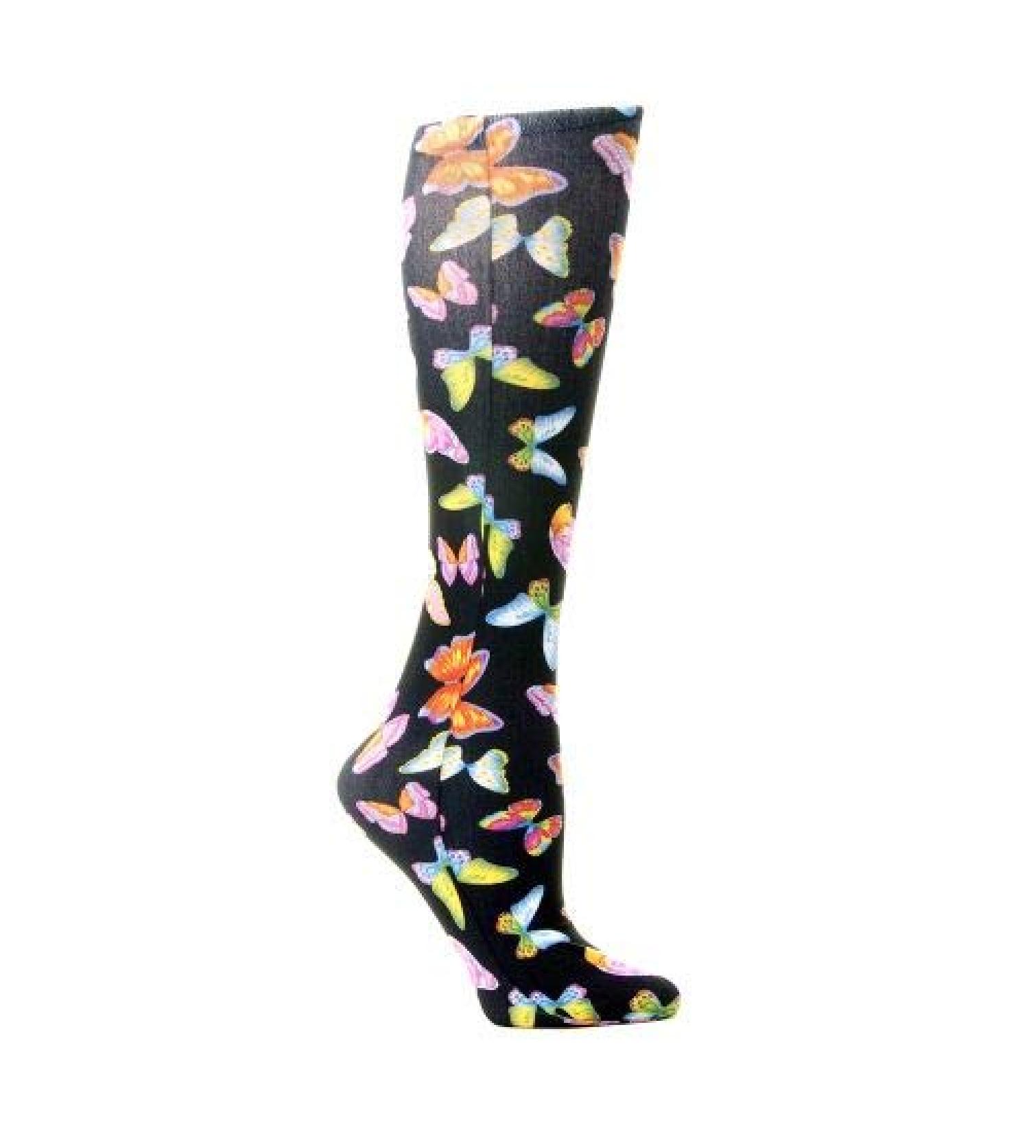 Red Moby Celeste-Stein-CMPSQ-2-450 15-20 mmHg Compression Sock - Queen - Black Butterflies