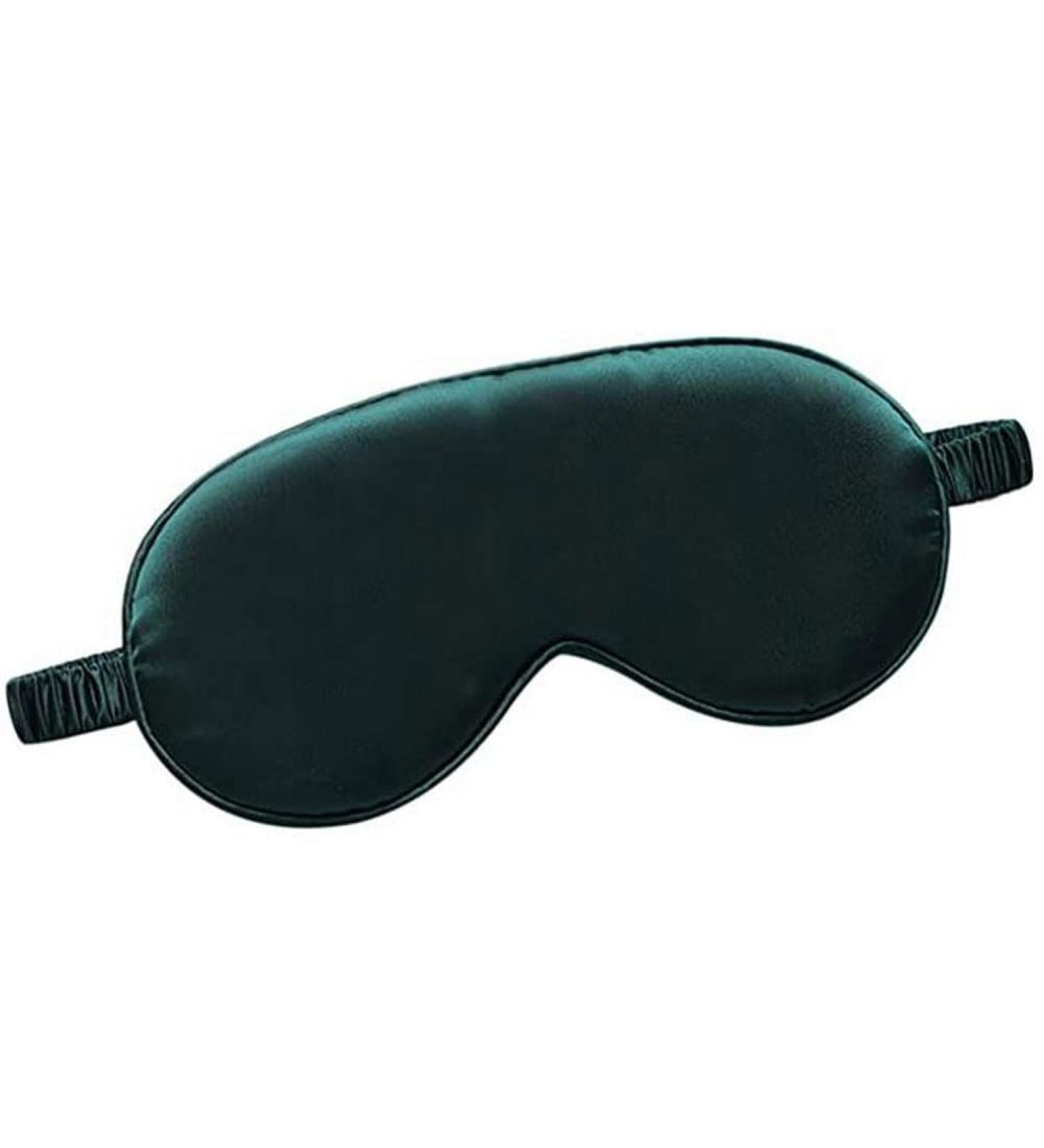 Dark Green Soft Eye Mask for Women - Elastic Strap Eyeshade for Night Sleeping | 1 Count - Buy Online on GoSupps.com