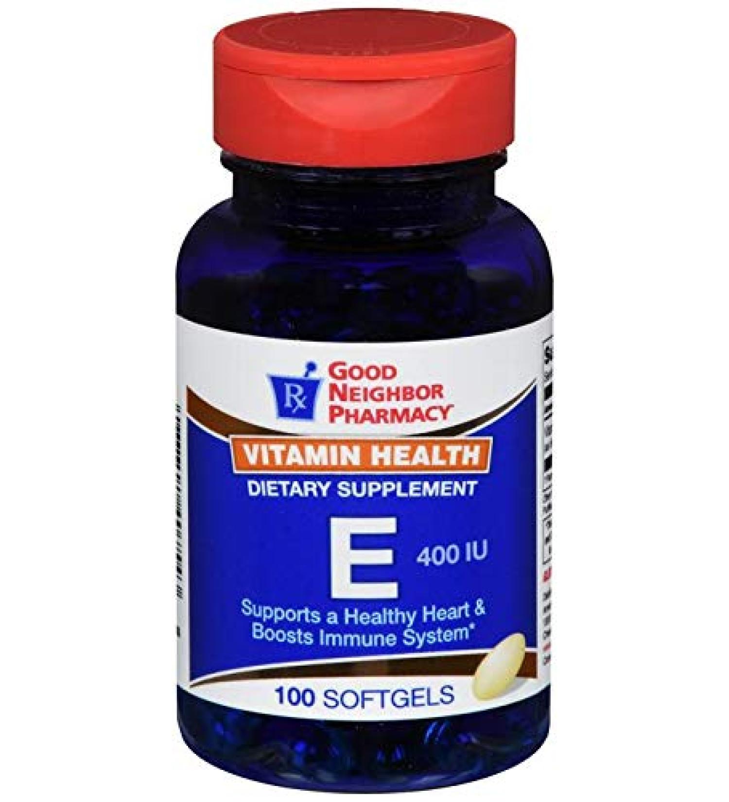 Good Neighbor Pharmacy Vitamin Health Dietary Supplement E 400 Iu 100 Softgels