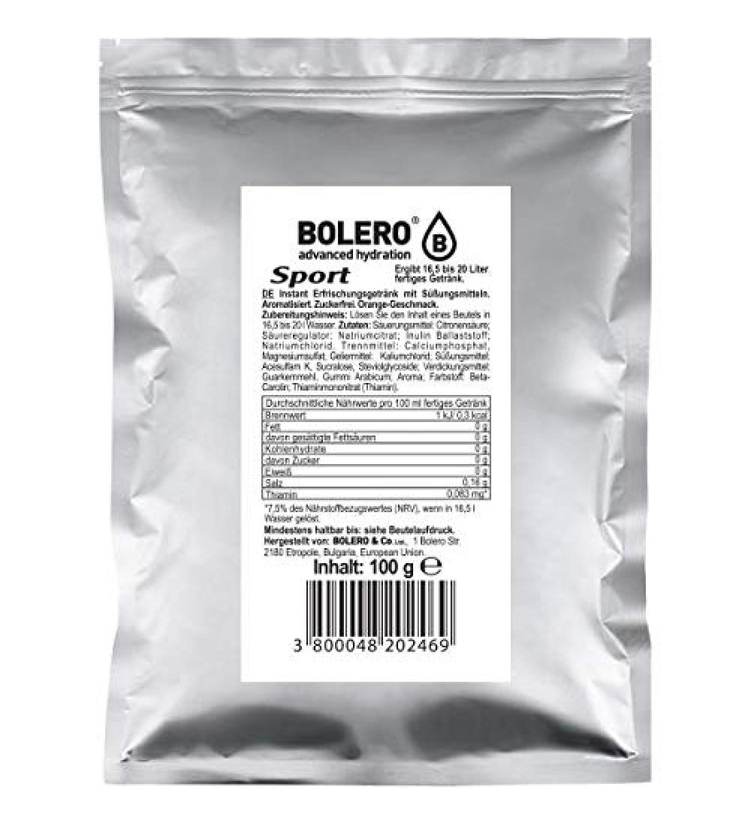 Bolero Bolero Drinks Powdered Drink 100g (Isotonic Sport Orange)