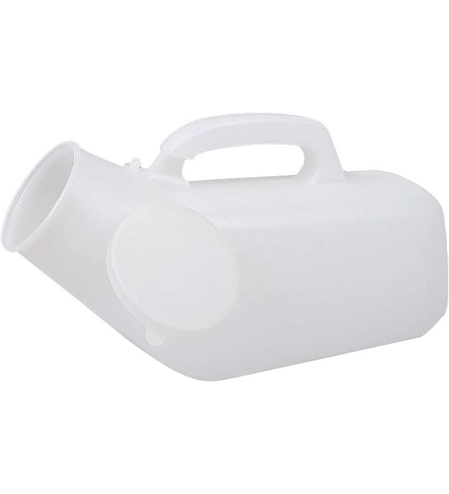 Potty Male Urinal Long Neck Incontinence Pee Bottle Clear Plastic 1200 Ml Spill Proof Device Portable Urinal Bottle Snap-On Lid - Buy Online on GoSupps.com