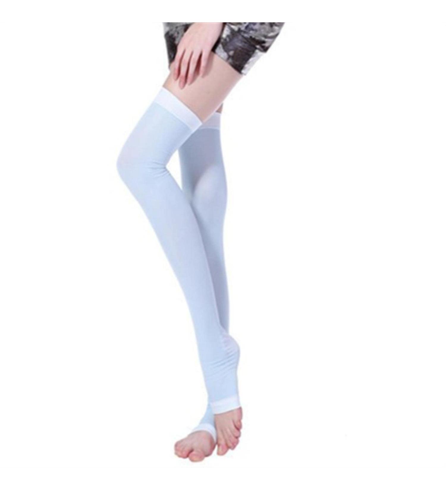 Sky Blue Knee Compression Stockings - Open Toe Knee-High Graded Pressure for Varicose Veins - 1 Pair - Buy Online on GoSupps.com