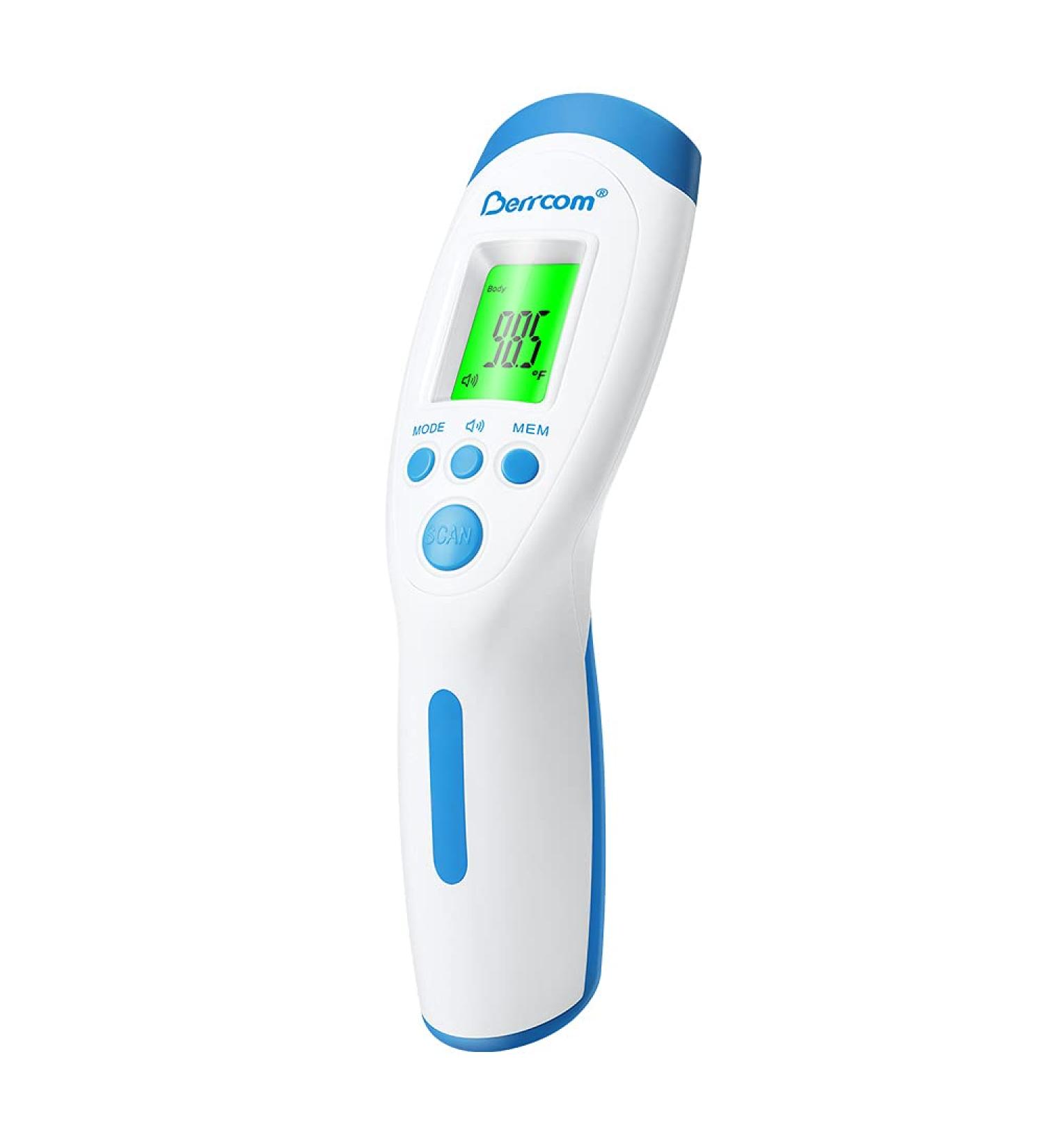 Berrcom No Contact Infrared Forehead Thermometer - Medical Grade 3-in-1 Baby Thermometer with LCD Display - Buy Online on GoSupps.com