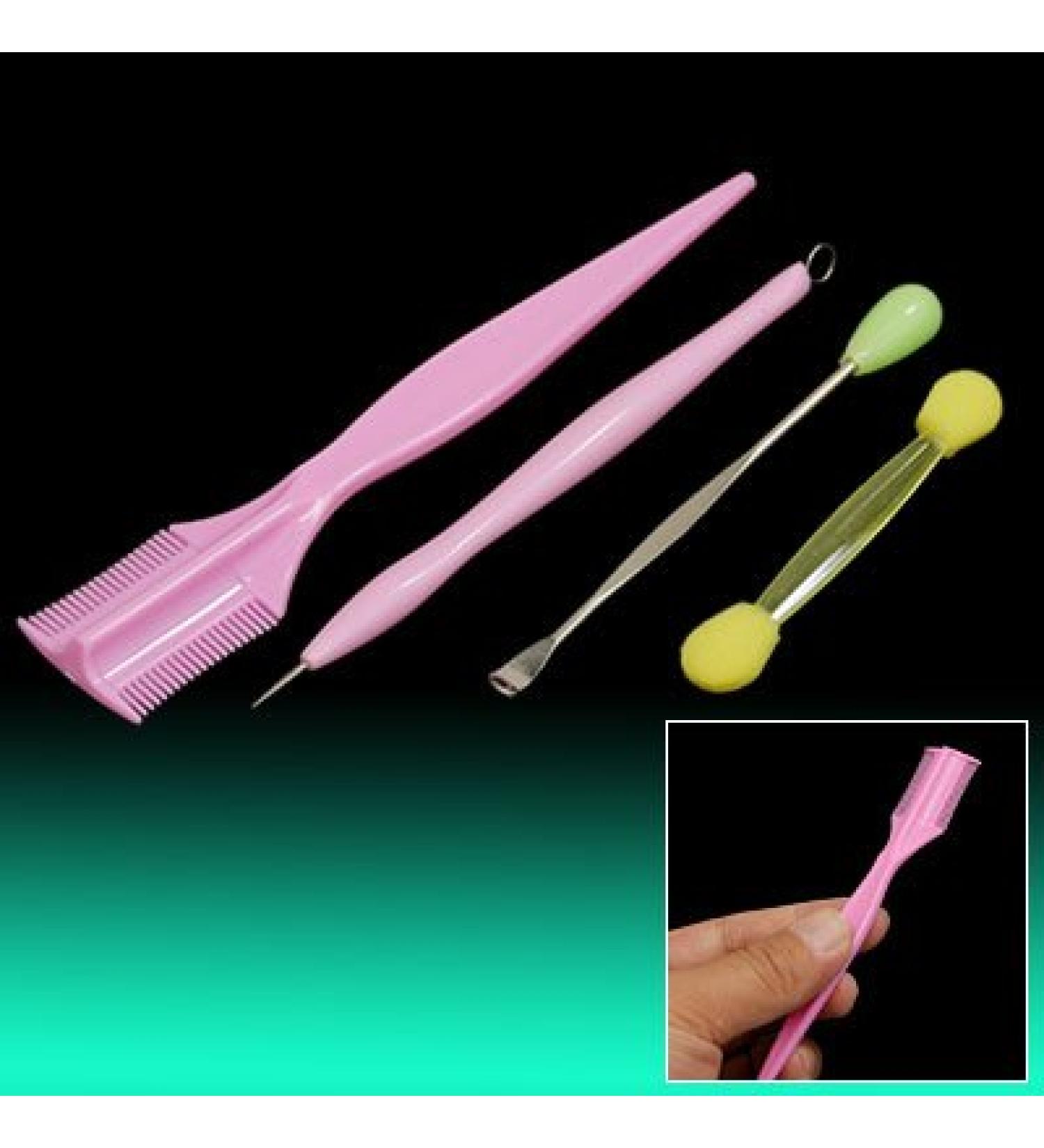 Ruilogod Ear Wax Remover Sponge Eyebrow Comb Blackhead Extractor