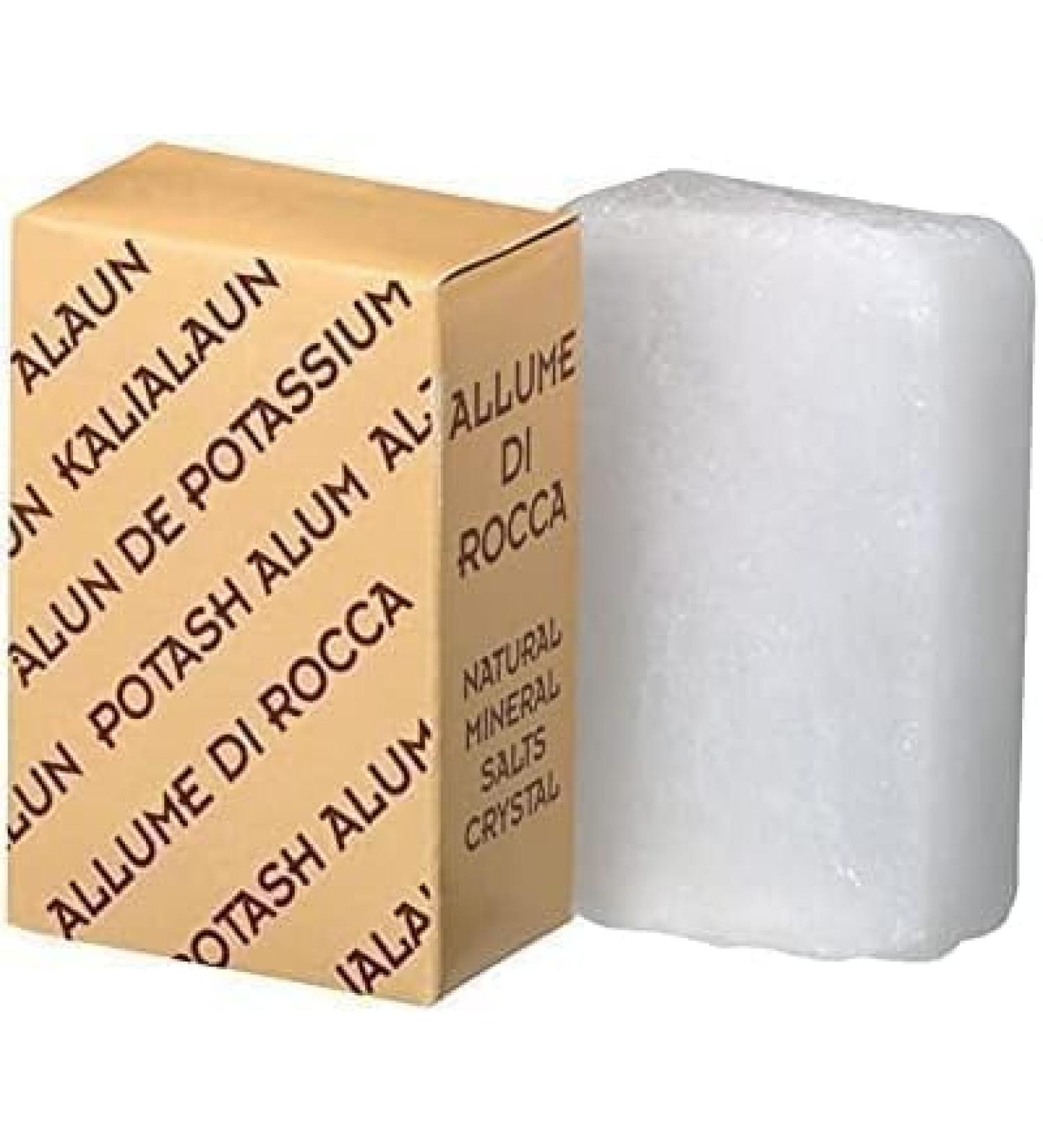MAUQI Potassium Alum Stone 100g Natural Crystal for Face Body Hygiene After Shaving and Hair Removal - Buy Online on GoSupps.com