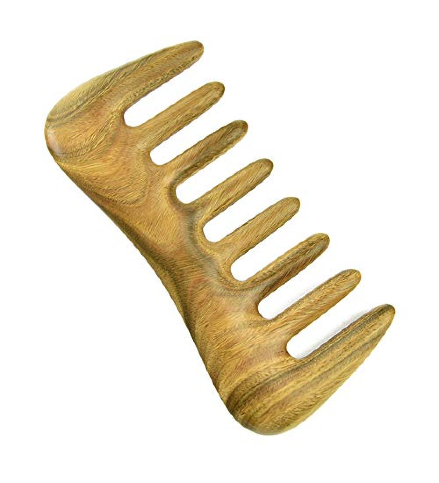 GRARRO Wide Tooth Hair Comb - Natural Wood Comb for Curly Hair - No Static Sandalwood Hair Pick Wooden Comb for Detangling - Buy Online on GoSupps.com